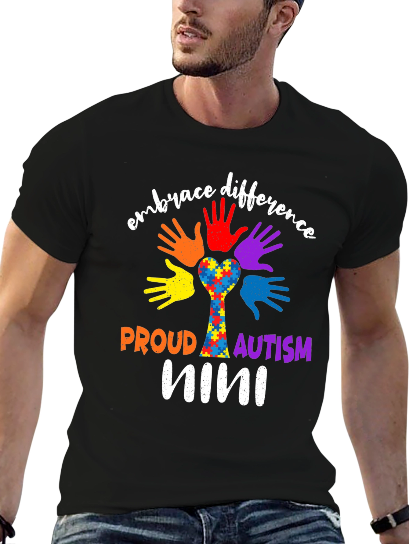 Embrace Difference Autism Awareness Nini T-Shirt