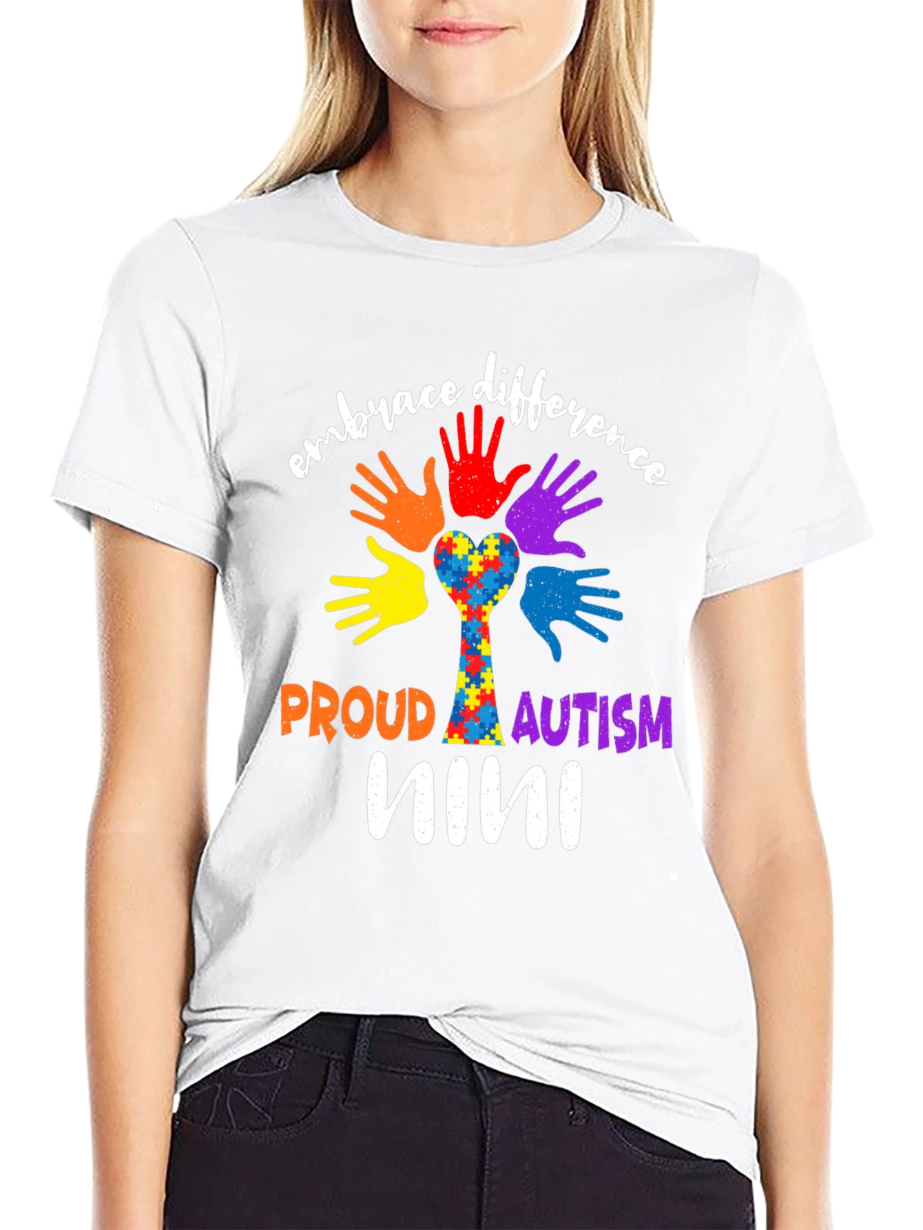 Embrace Difference Autism Awareness Nini T-Shirt
