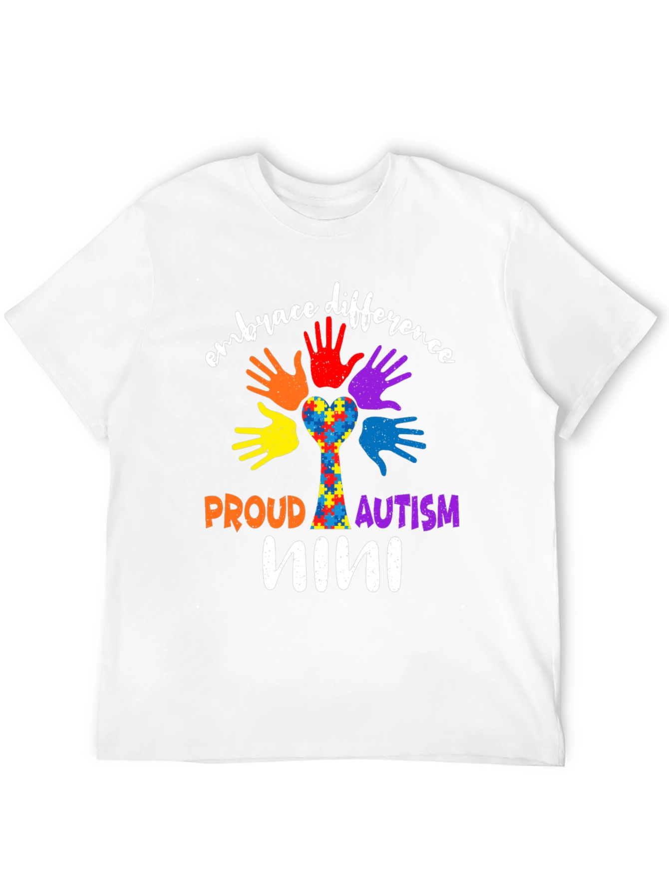 Embrace Difference Autism Awareness Nini T-Shirt