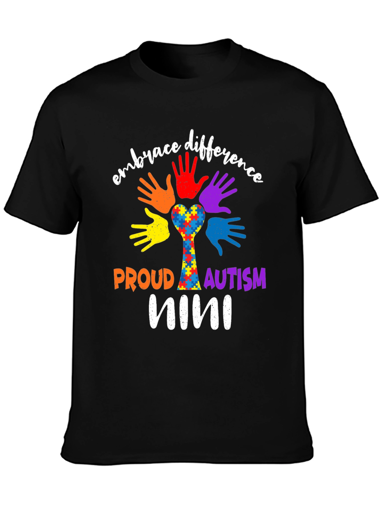 Embrace Difference Autism Awareness Nini T-Shirt