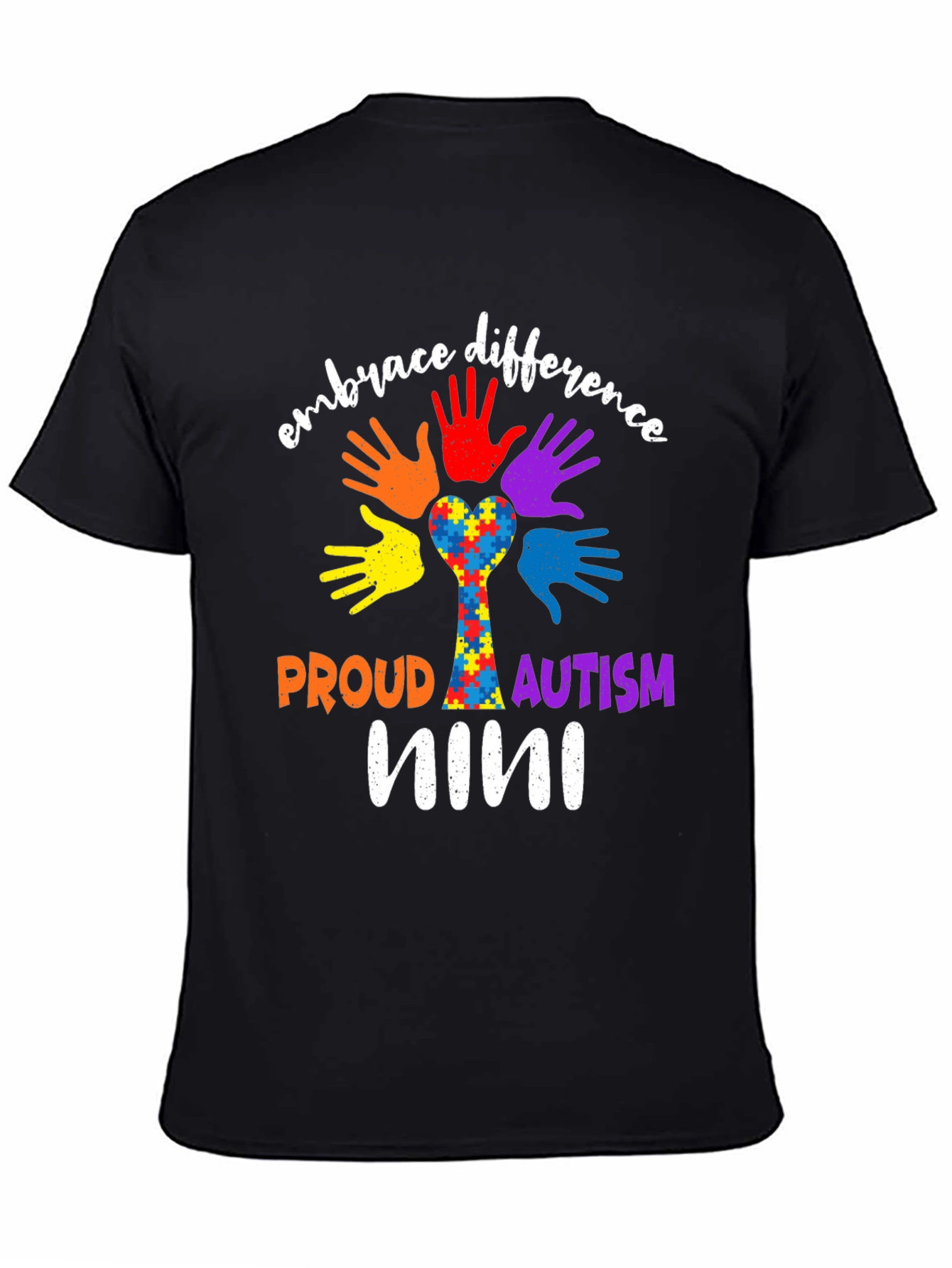 Embrace Difference Autism Awareness Nini T-Shirt