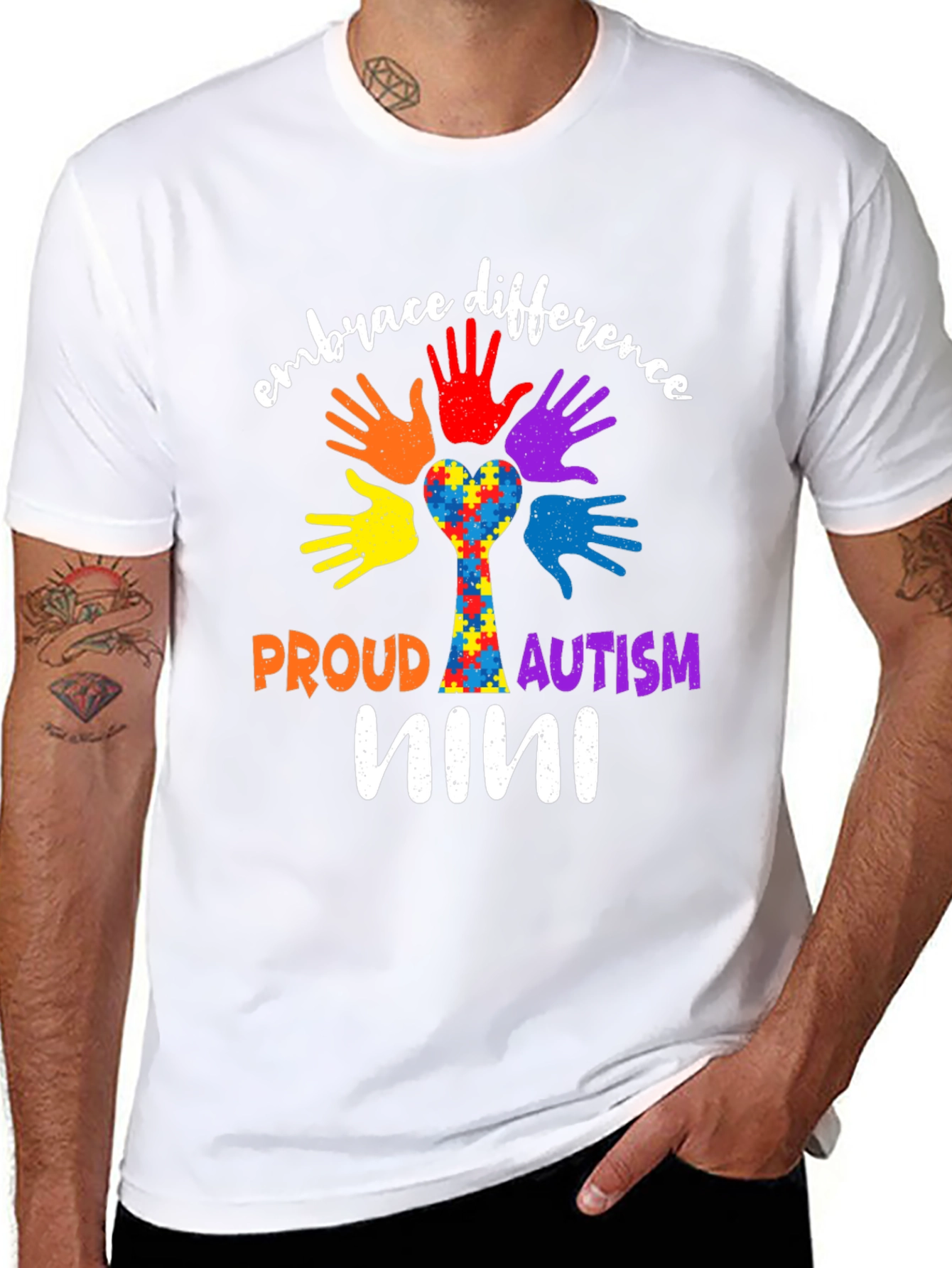 Embrace Difference Autism Awareness Nini T-Shirt