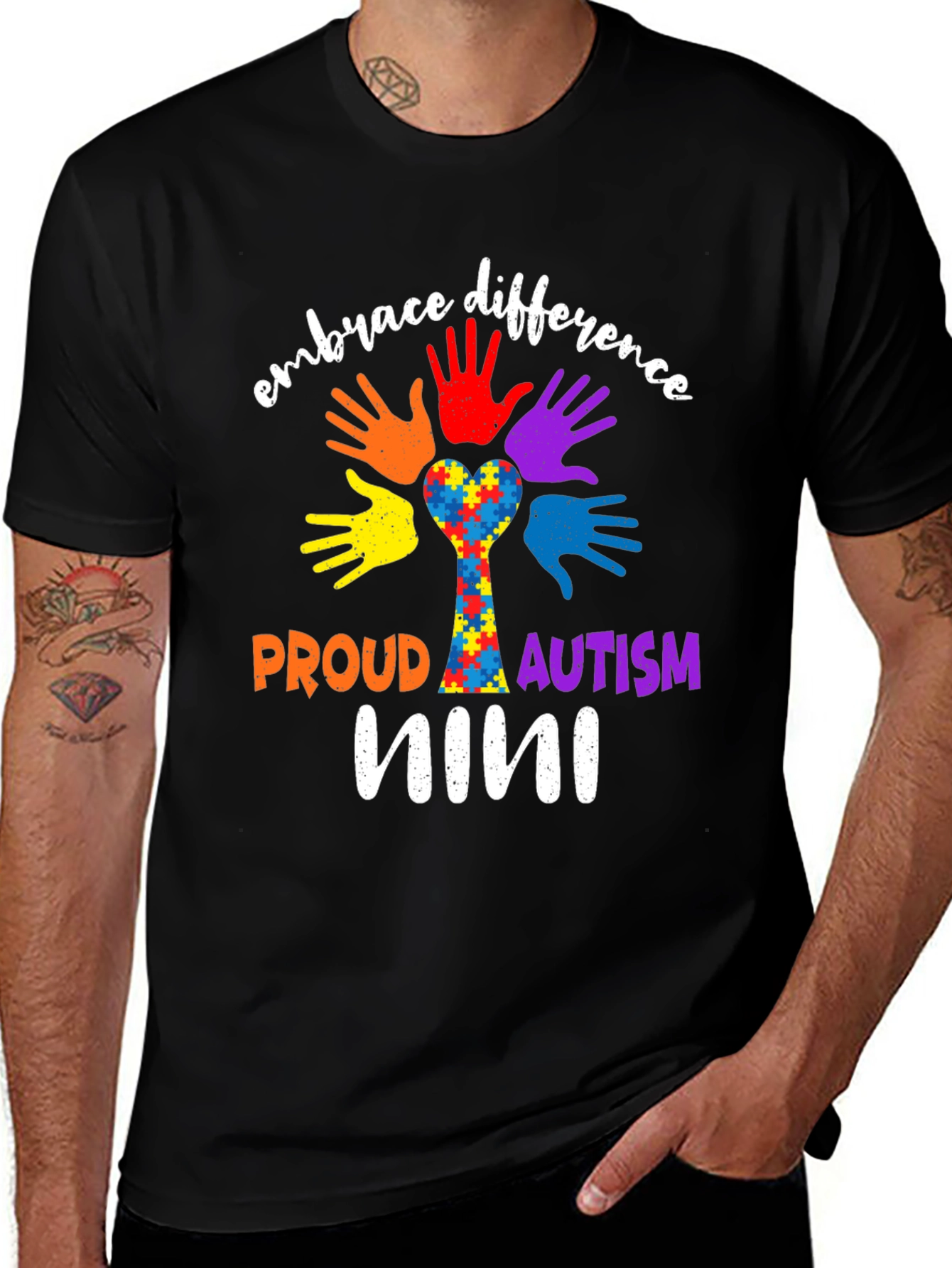 Embrace Difference Autism Awareness Nini T-Shirt
