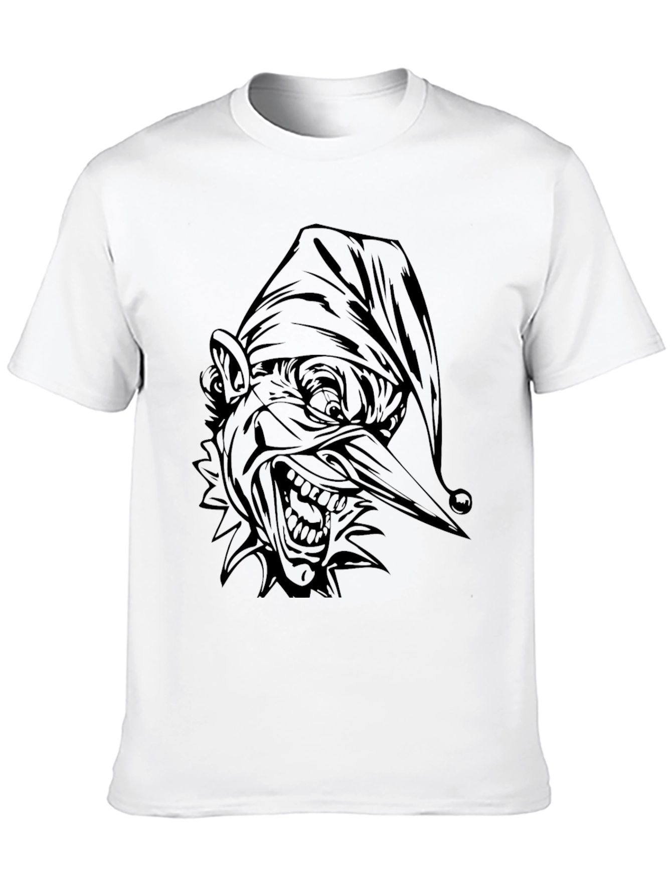 Creepy Jester Graphic T-Shirt - Black