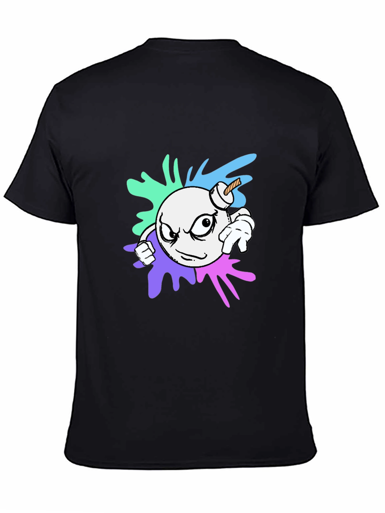 Bomb Graphic Print T-Shirt - Black