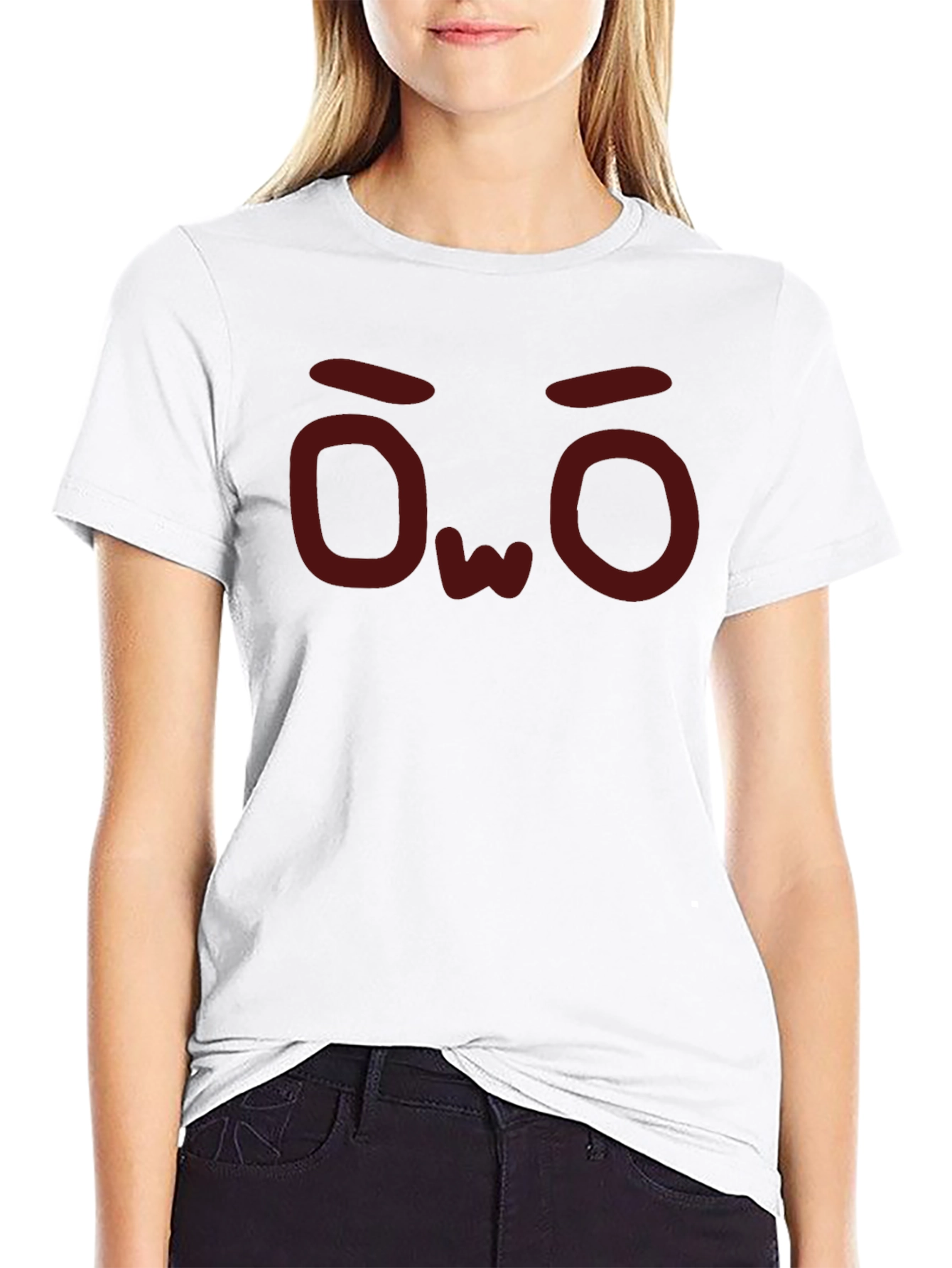 OwO Face Graphic Tee - Soft Cotton Casual Shirt