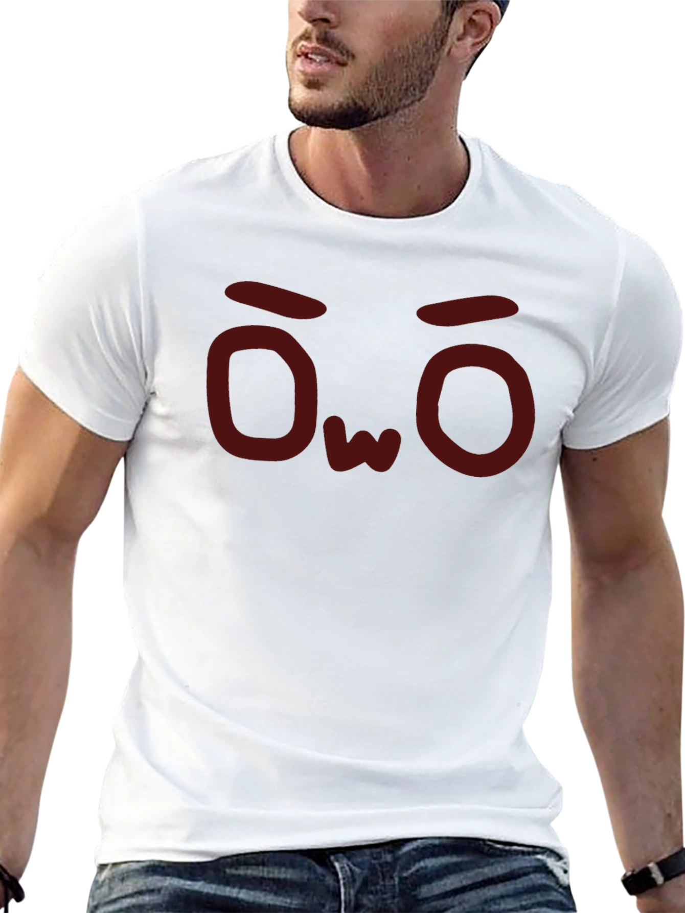 OwO Face Graphic Tee - Soft Cotton Casual Shirt