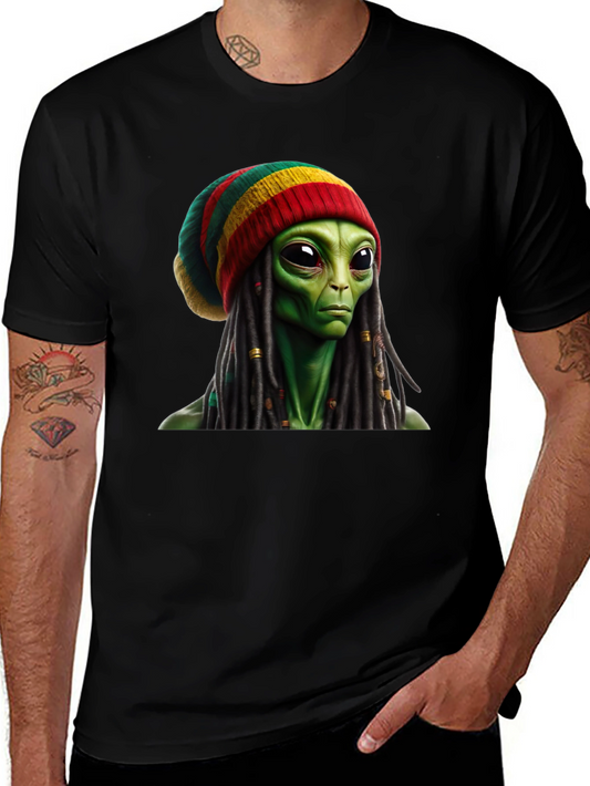 Rasta Alien T-Shirt - Unique Graphic Tee