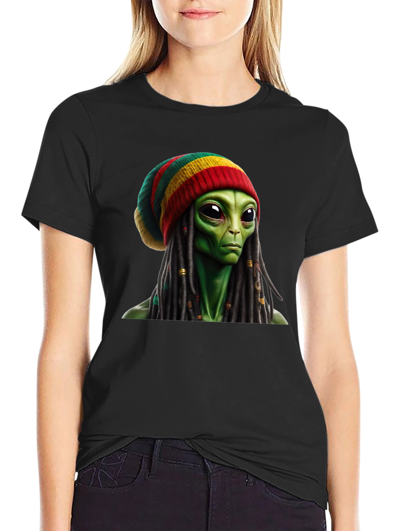 Rasta Alien T-Shirt - Unique Graphic Tee