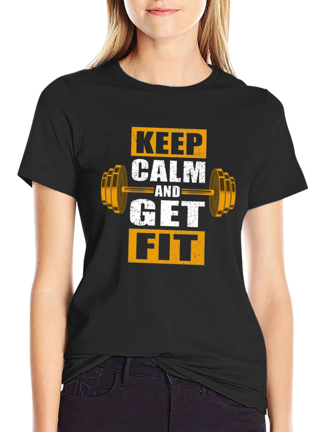 Keep Calm and Get Fit Graphic T-Shirt