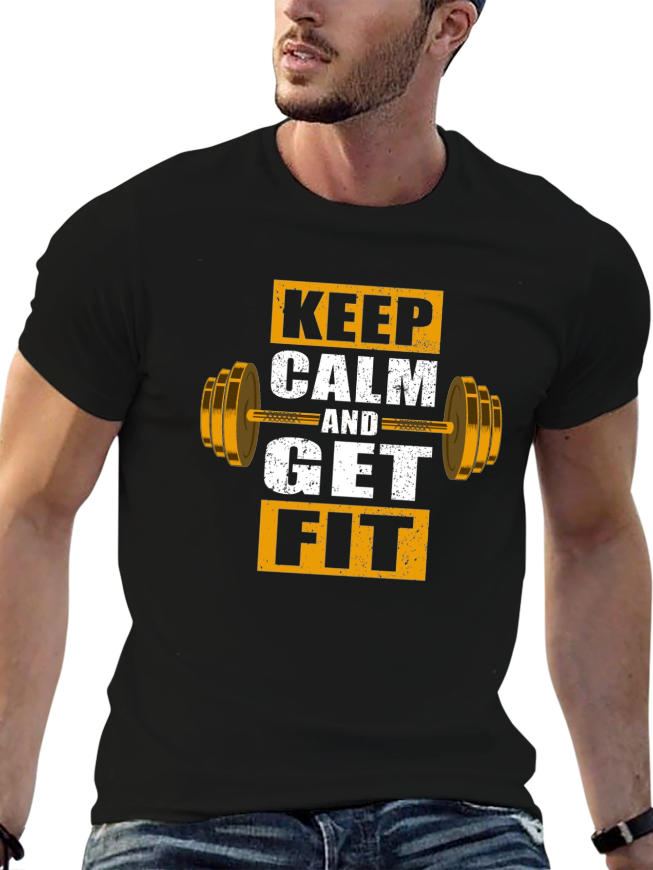 Keep Calm and Get Fit Graphic T-Shirt