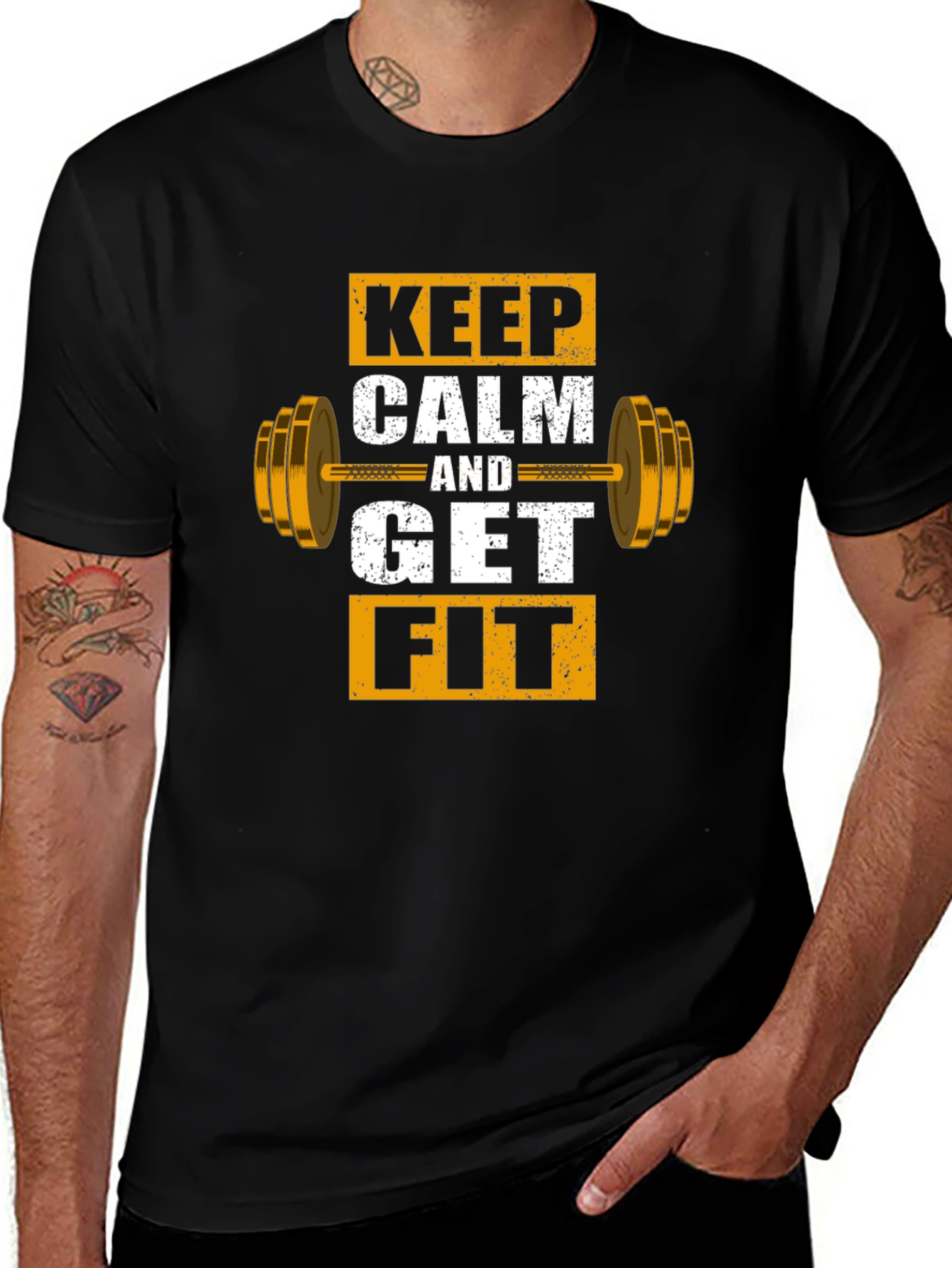 Keep Calm and Get Fit Graphic T-Shirt