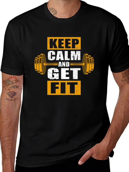 Keep Calm and Get Fit Graphic T-Shirt