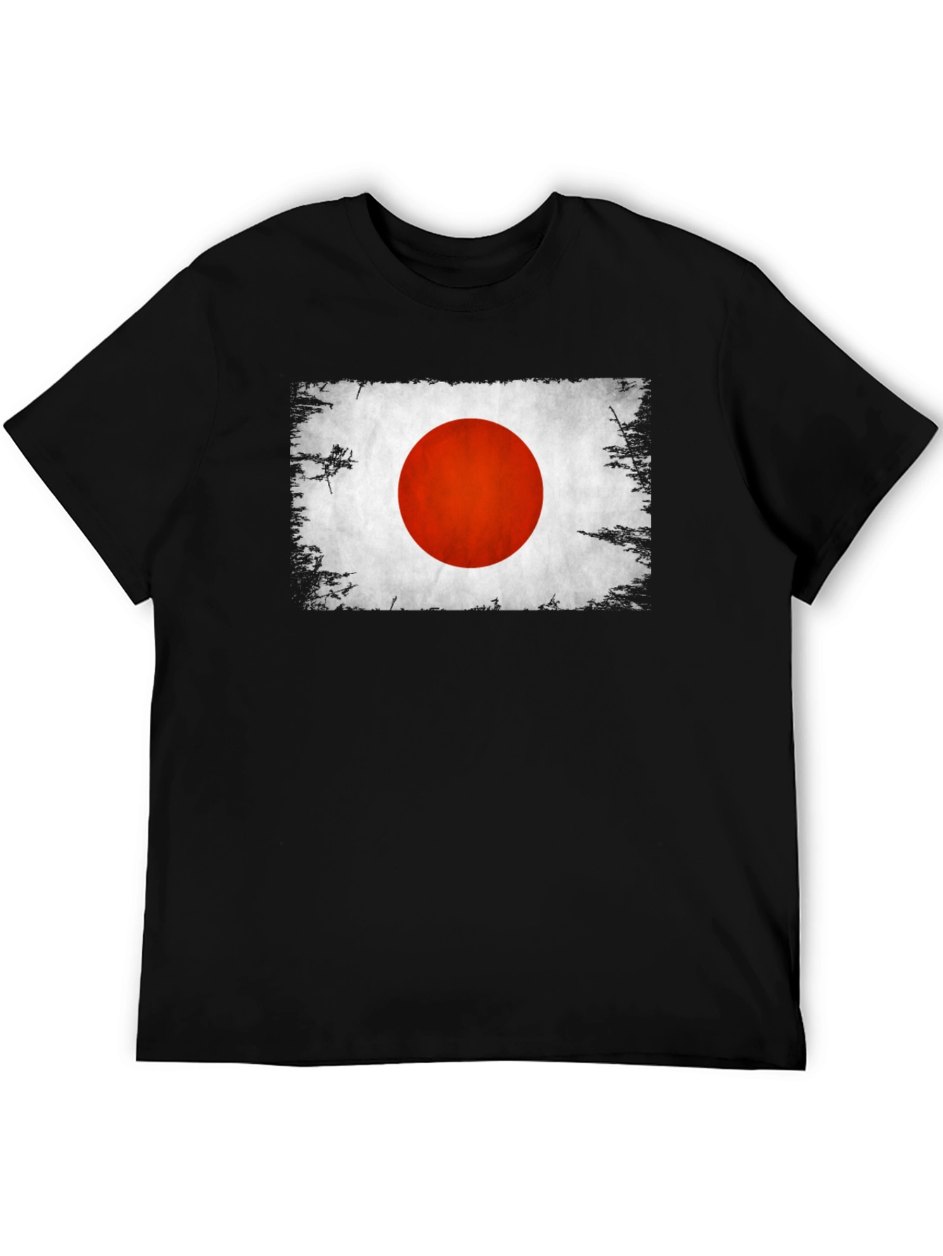 Japan Flag Graphic T-Shirt Distressed Look