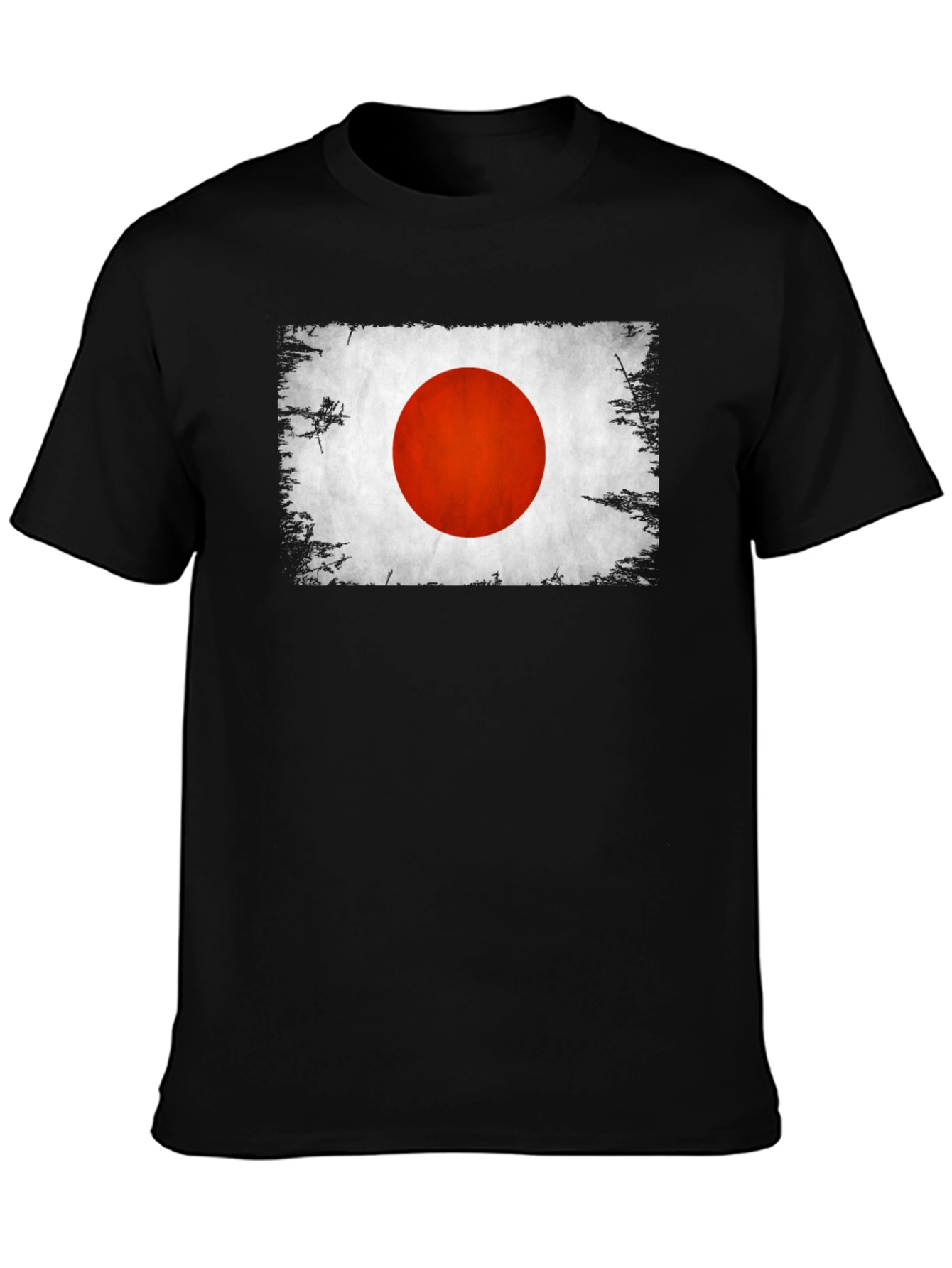 Japan Flag Graphic T-Shirt Distressed Look