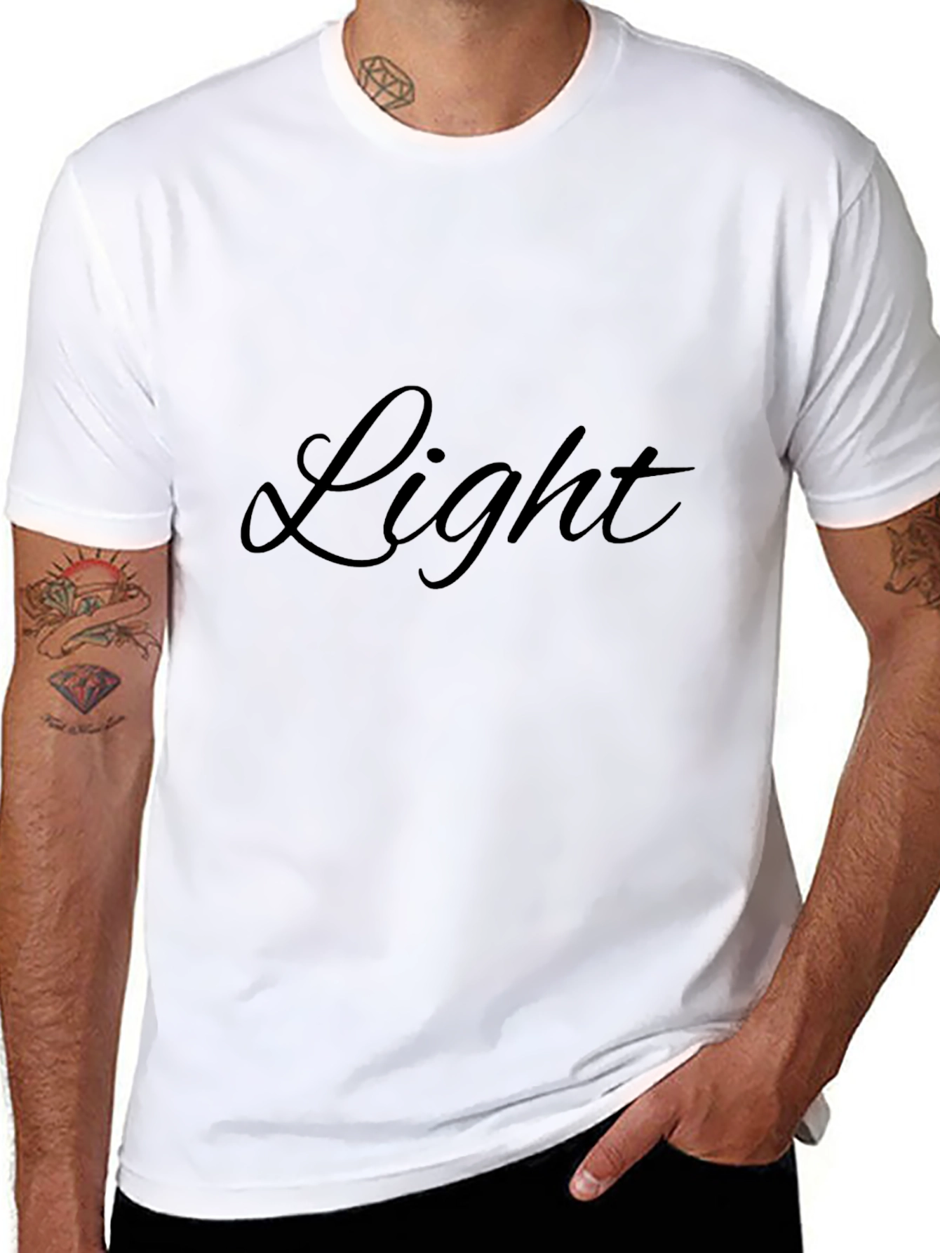 Stylish Light Graphic Black T-Shirt