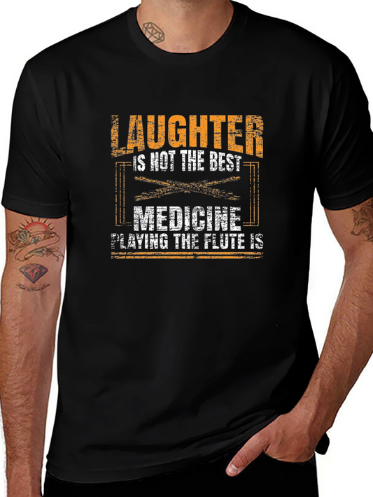 Funny Flute Player T-Shirt - Music is the Best Medicine