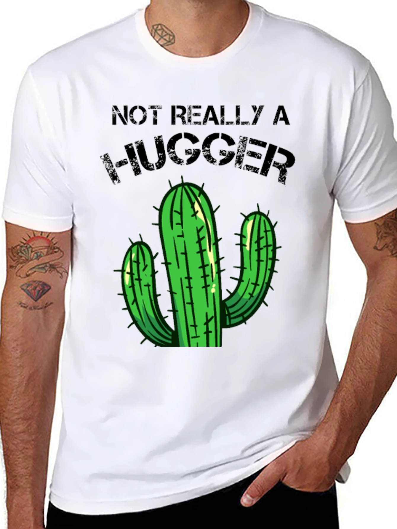Not Really a Hugger T-Shirt Cactus Graphic Tee