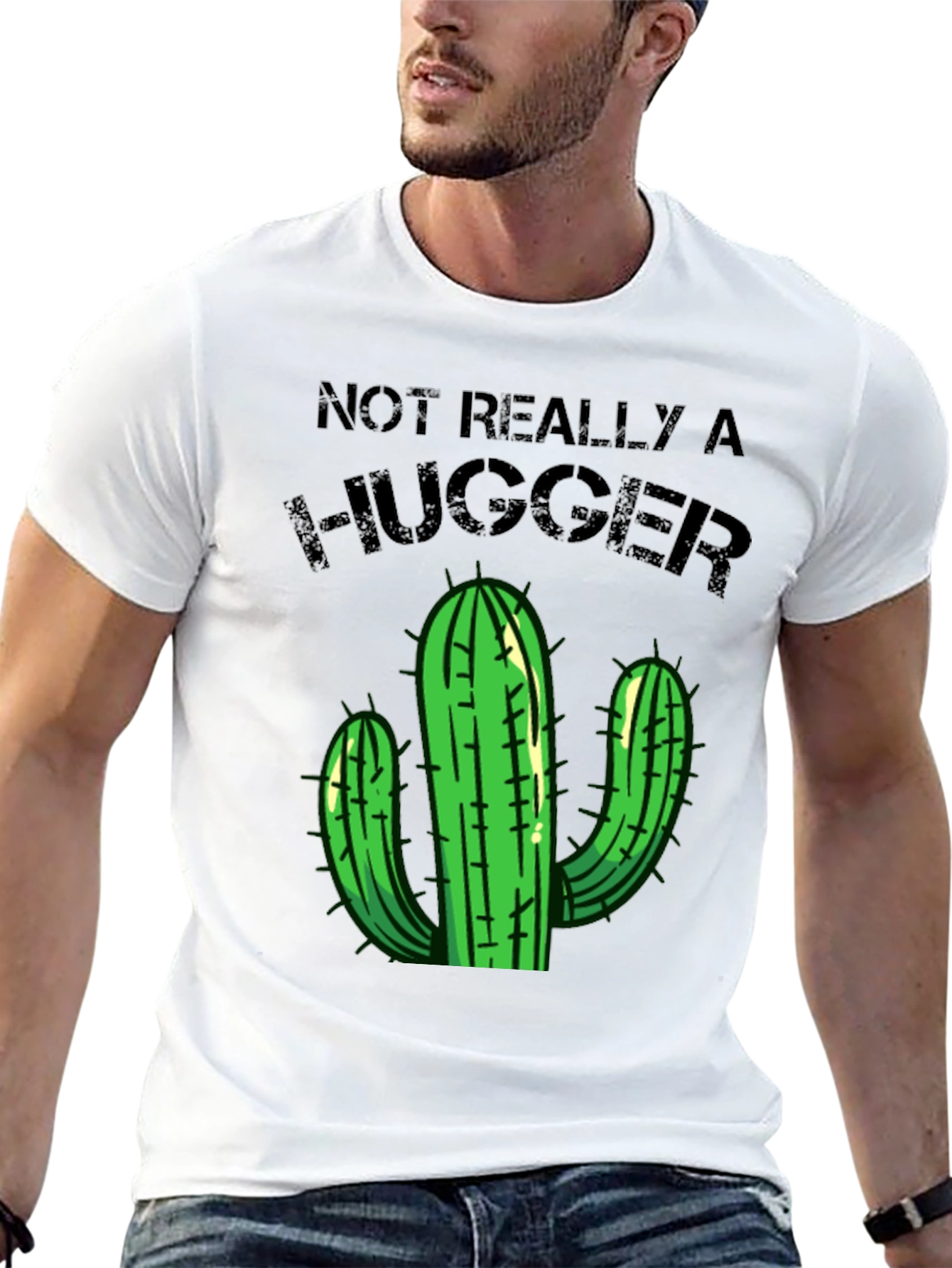 Not Really a Hugger T-Shirt Cactus Graphic Tee