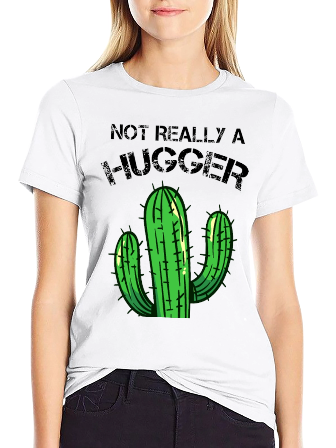Not Really a Hugger T-Shirt Cactus Graphic Tee