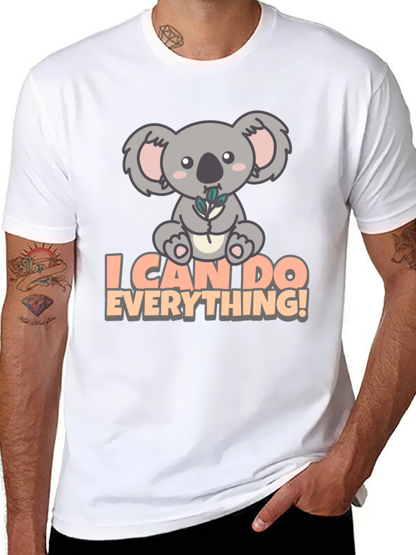 Koala I Can Do Everything! Black T-Shirt
