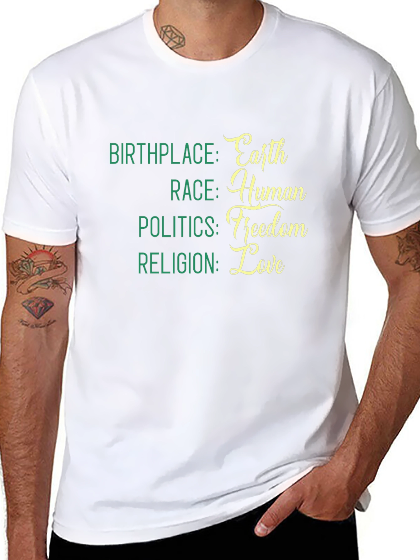 Earth Human Freedom Love T-Shirt