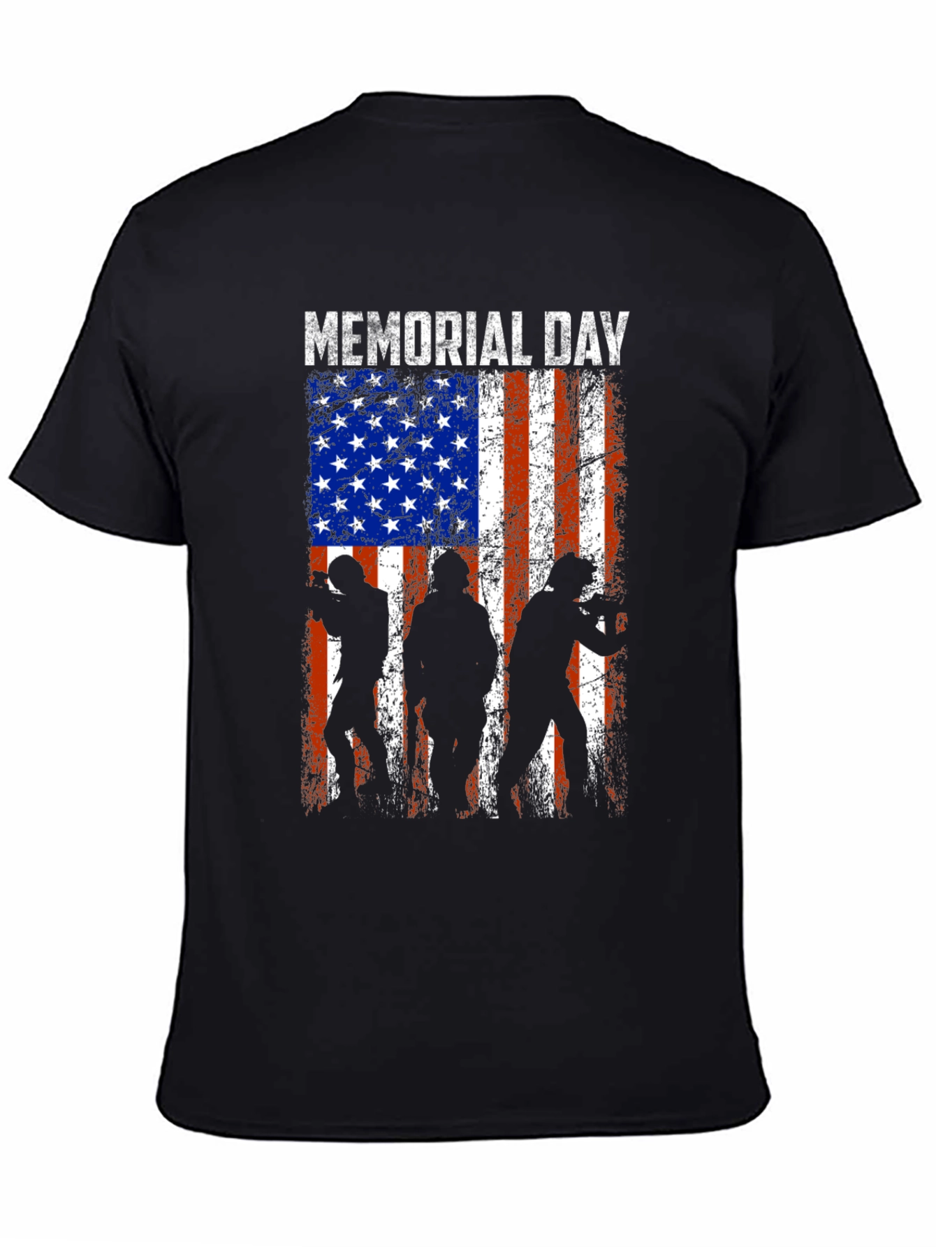 Memorial Day T-Shirt - American Flag Silhouette