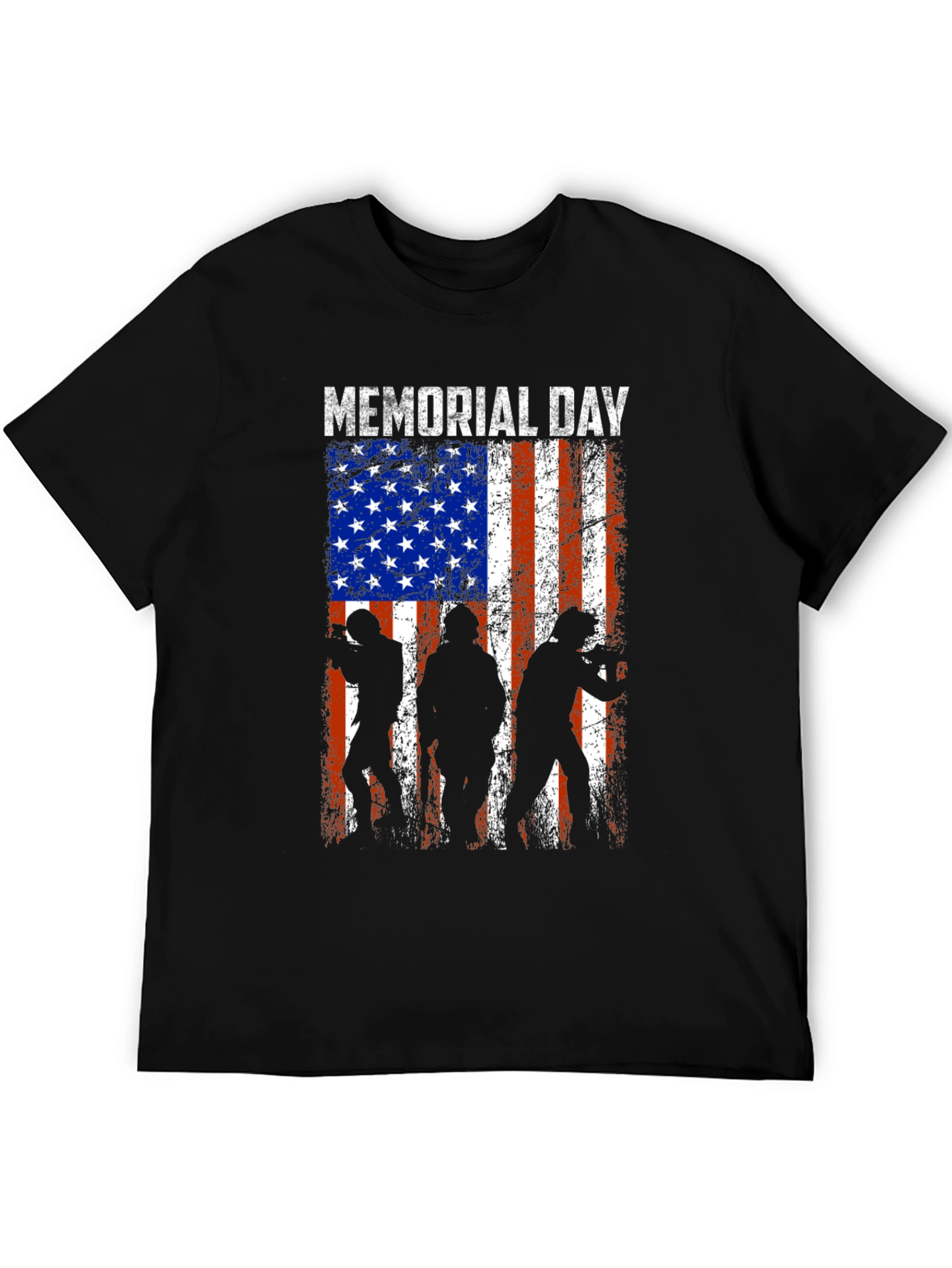 Memorial Day T-Shirt - American Flag Silhouette