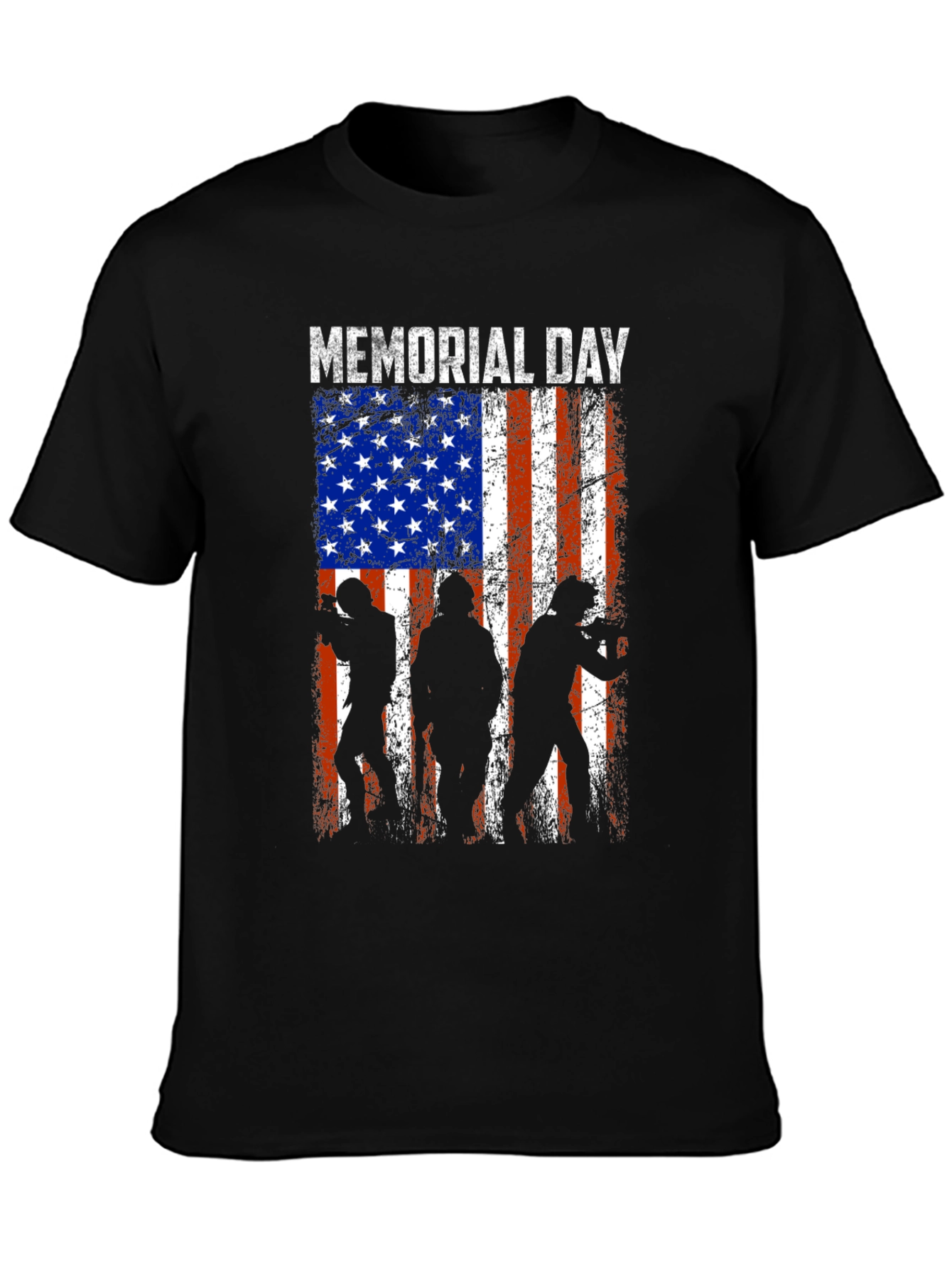Memorial Day T-Shirt - American Flag Silhouette