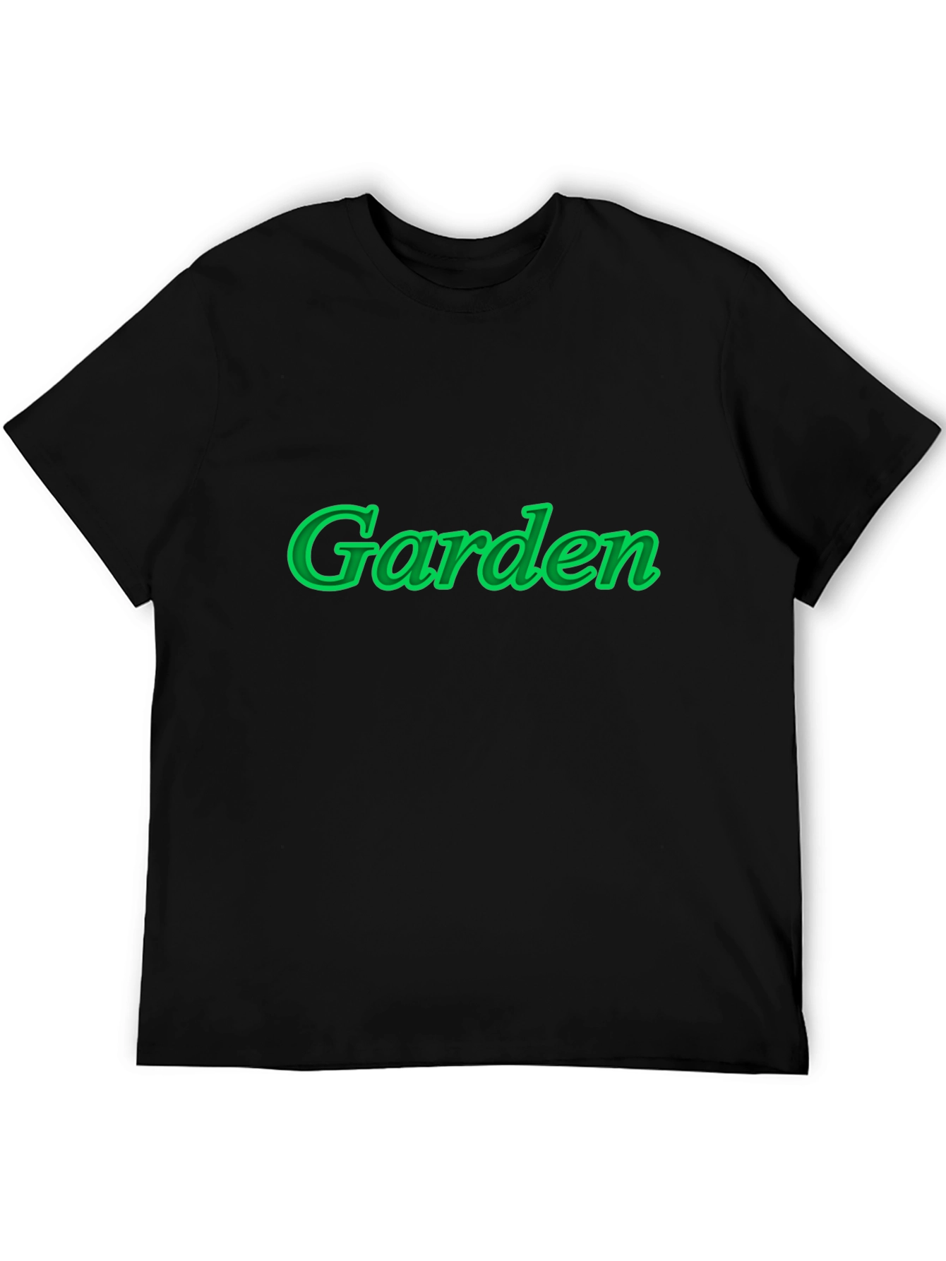 Garden Green Graphic Black T-Shirt