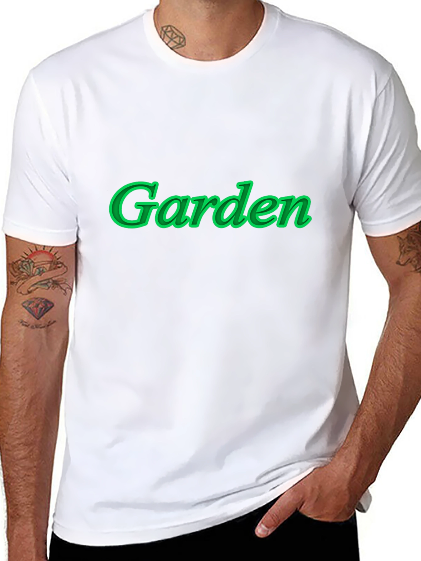 Garden Green Graphic Black T-Shirt