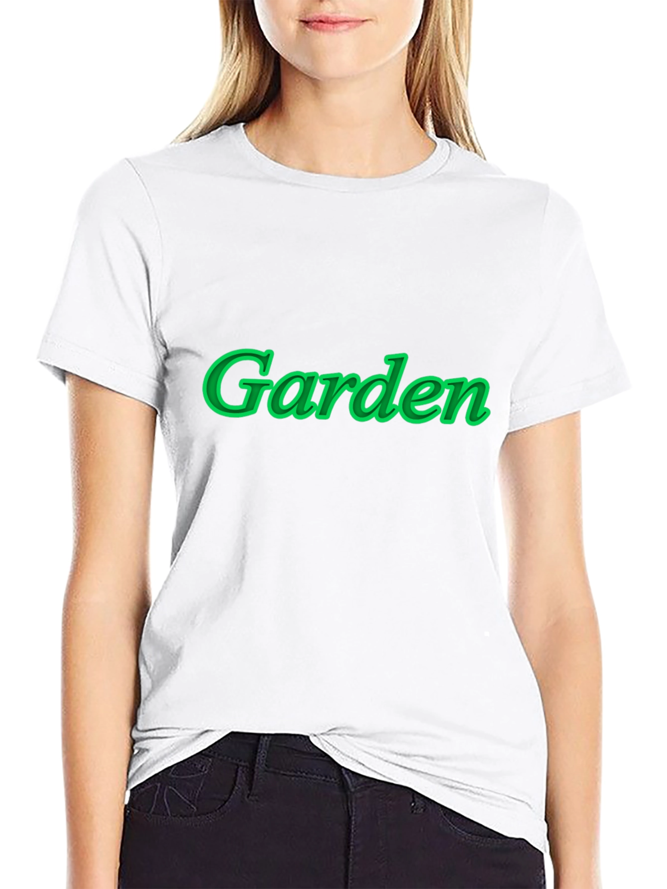Garden Green Graphic Black T-Shirt