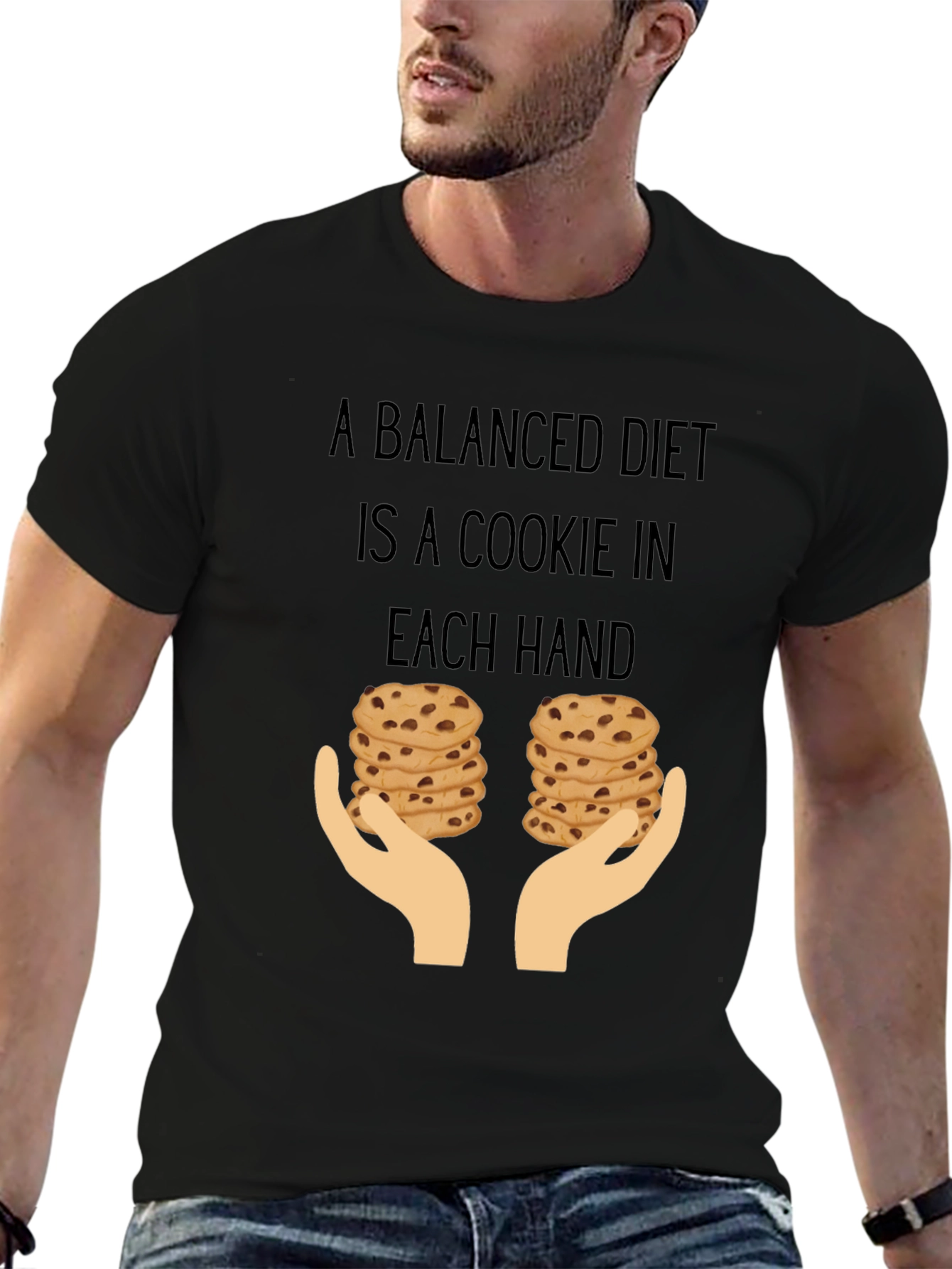 Funny Balanced Diet Cookie Lover T-Shirt