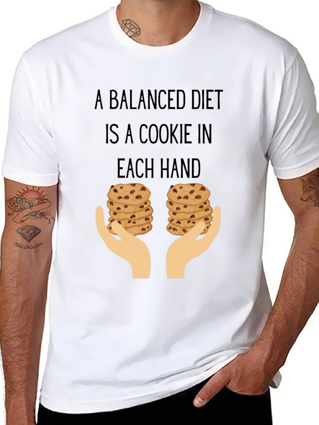 Funny Balanced Diet Cookie Lover T-Shirt
