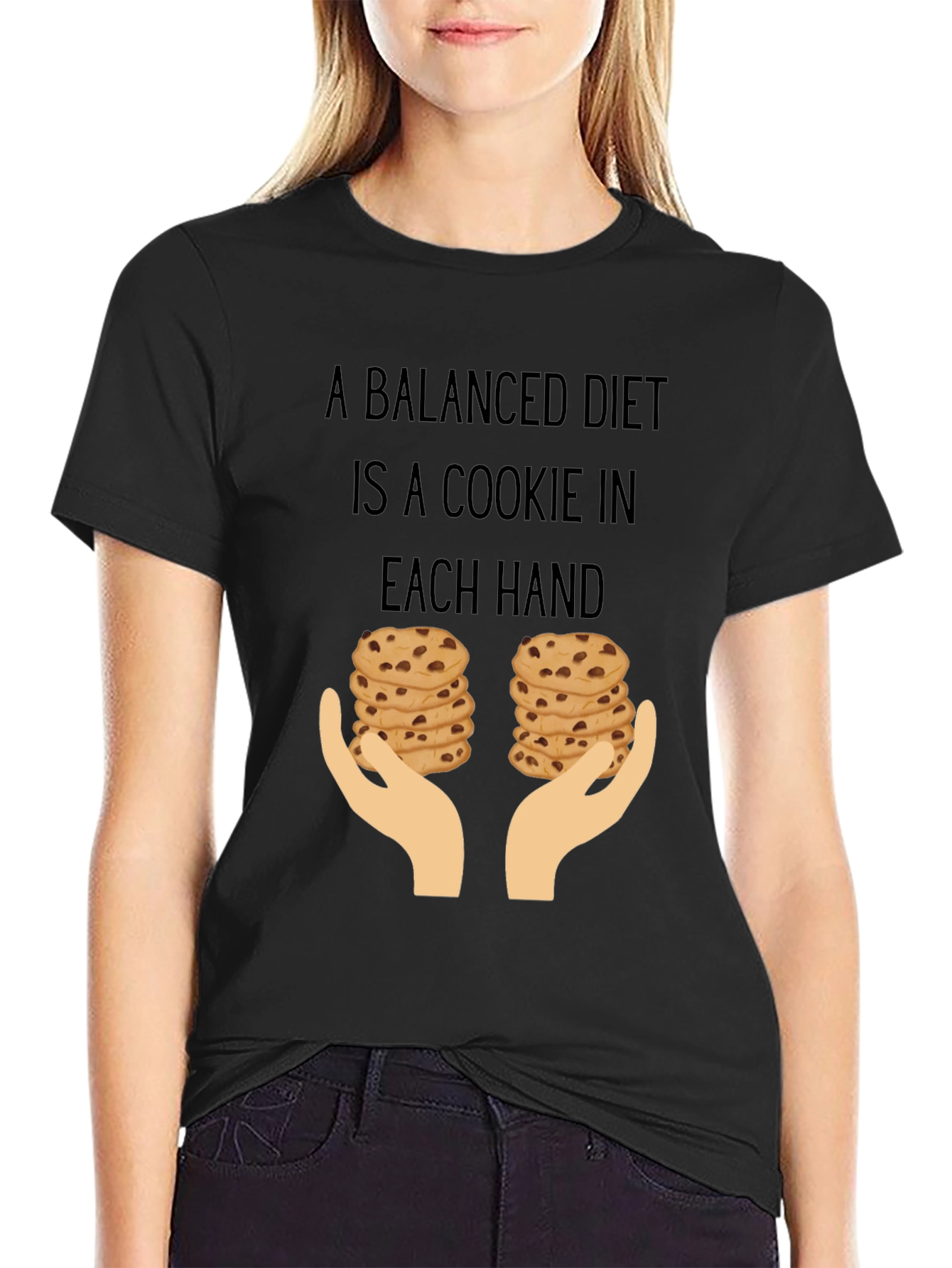 Funny Balanced Diet Cookie Lover T-Shirt
