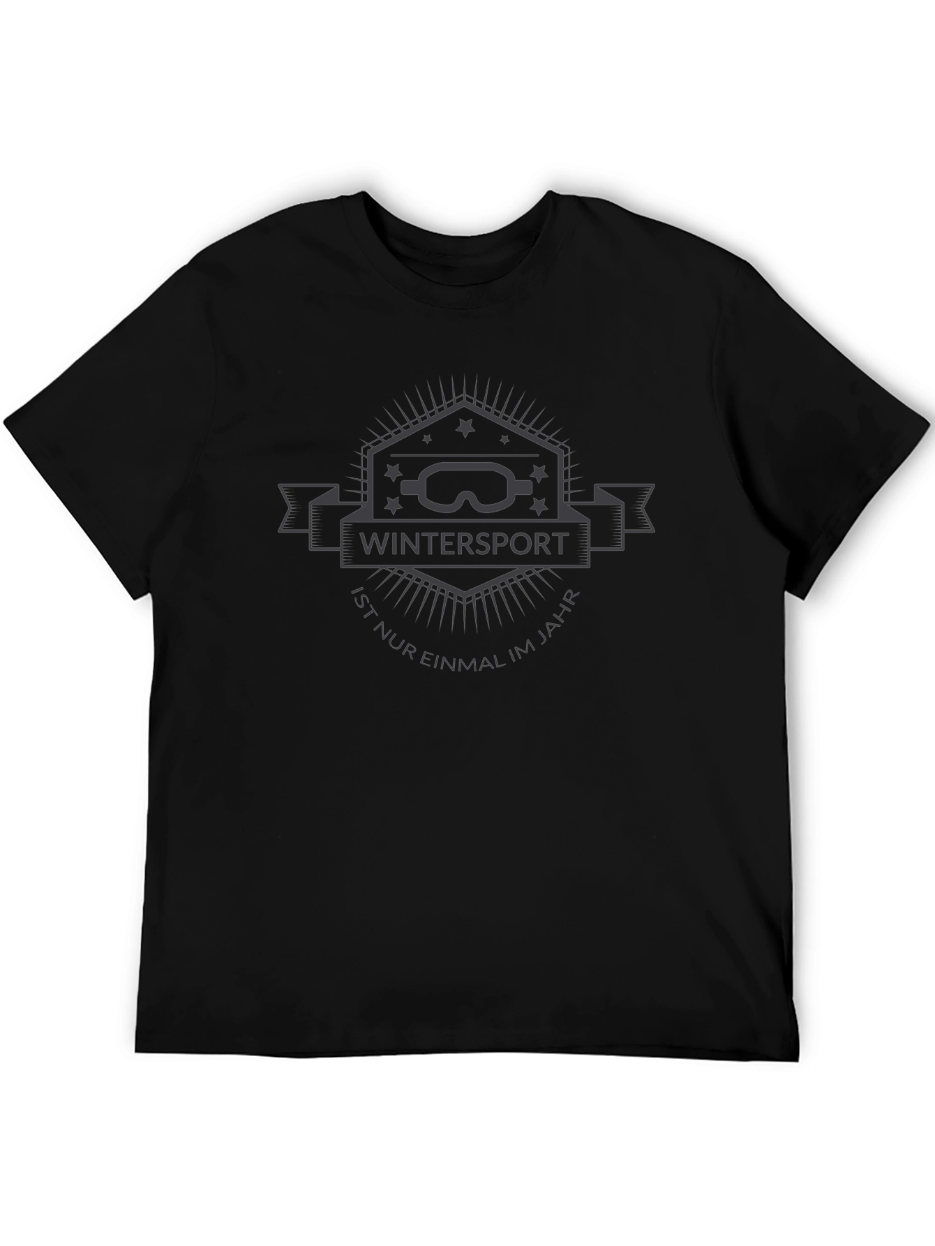 Wintersport Graphic Tee - Black Casual T-Shirt