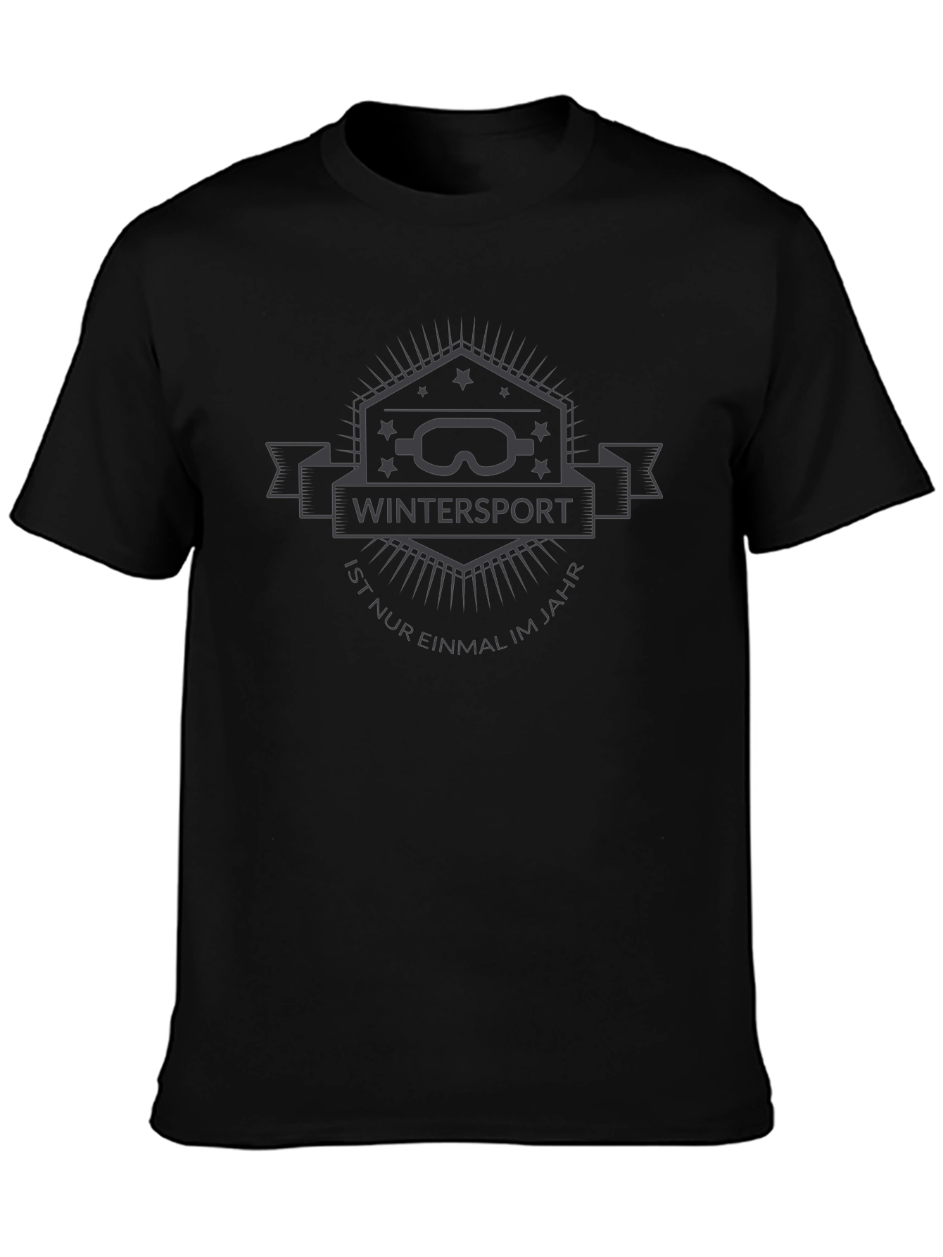 Wintersport Graphic Tee - Black Casual T-Shirt