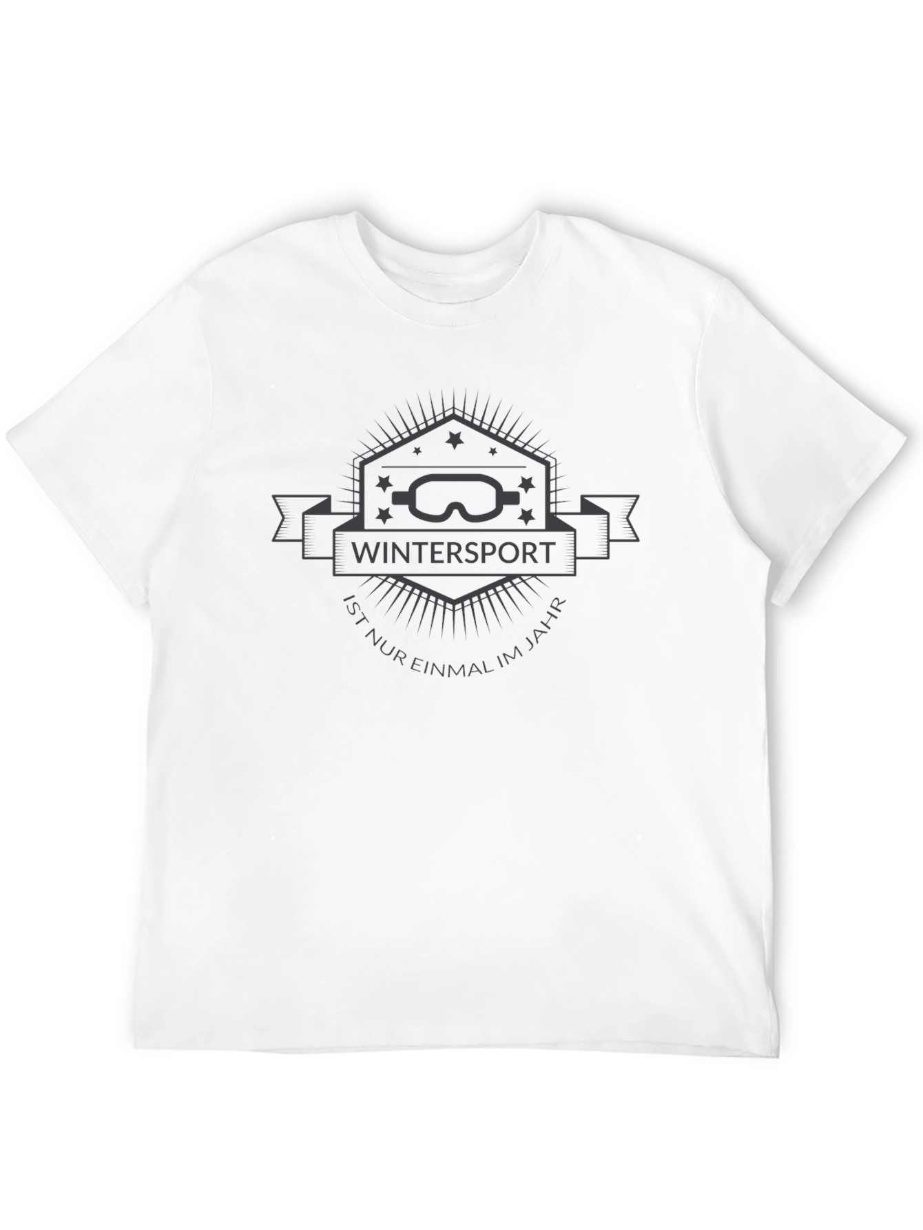 Wintersport Graphic Tee - Black Casual T-Shirt