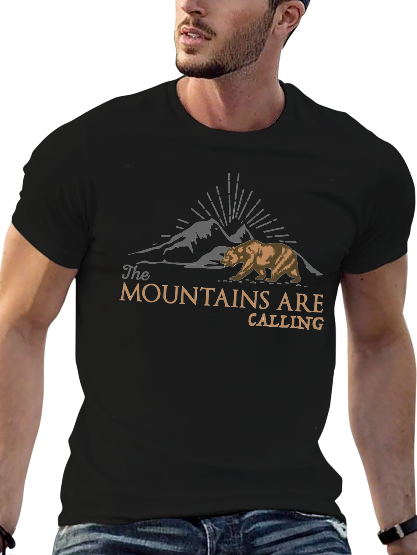 Mountains Are Calling Bear Graphic T-Shirt
