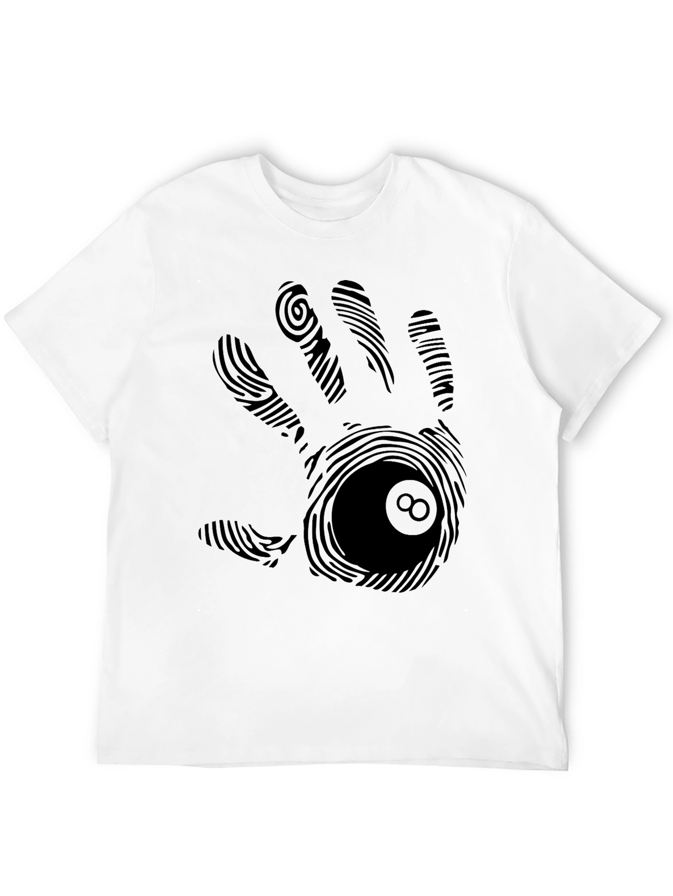Fingerprint 8-Ball Hand Graphic T-Shirt