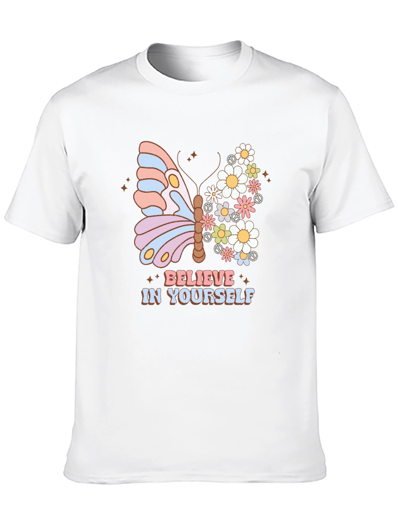 Believe In Yourself Butterfly Floral Graphic Tee
