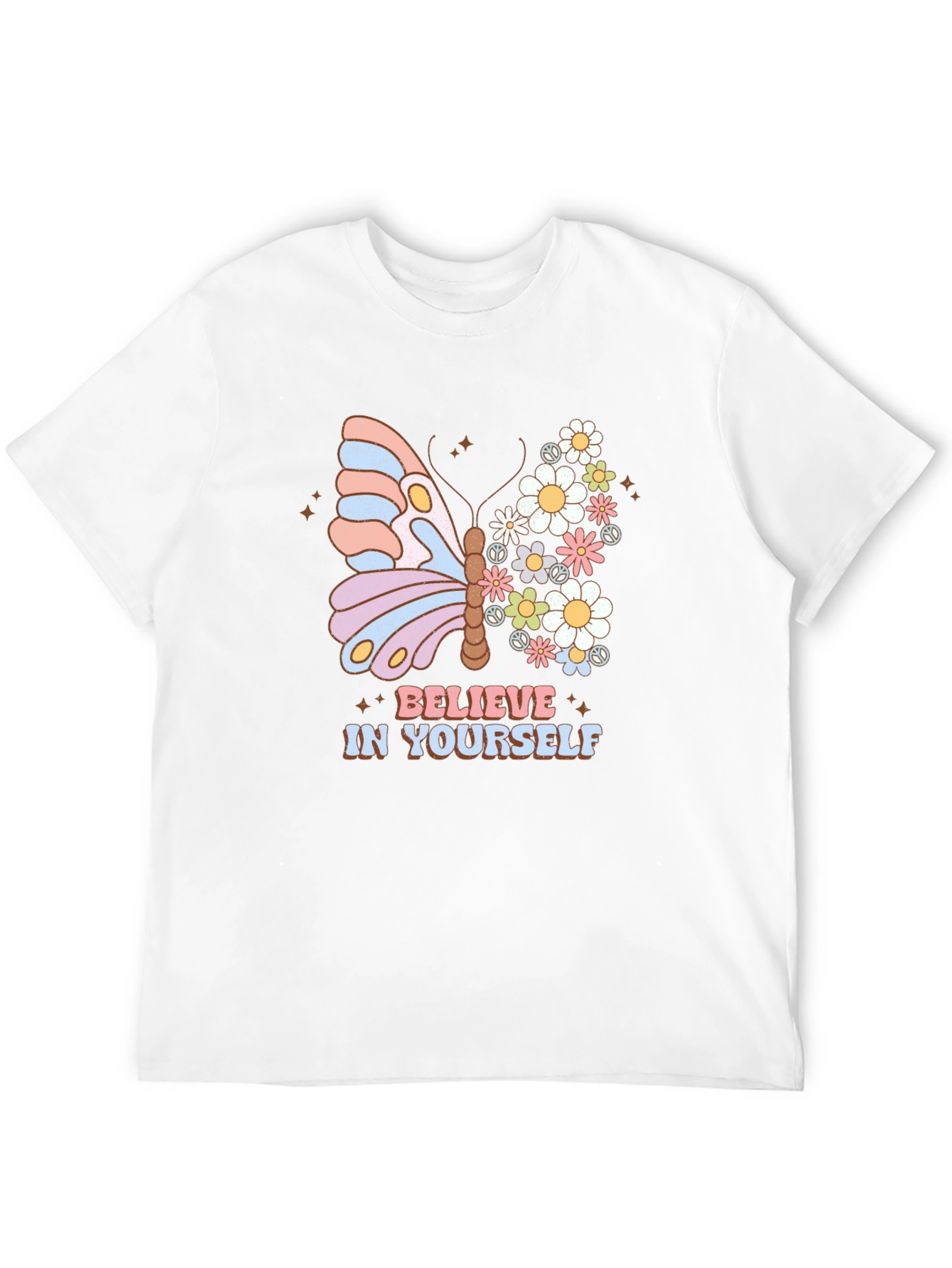 Believe In Yourself Butterfly Floral Graphic Tee