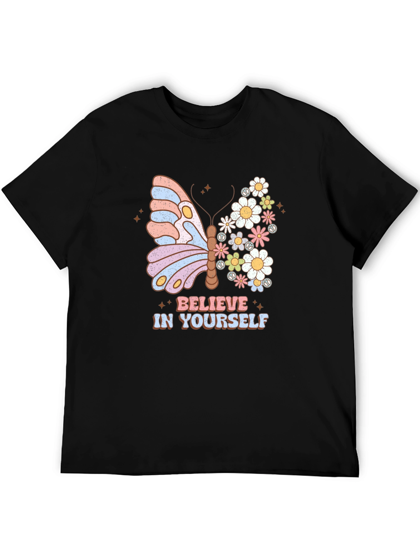 Believe In Yourself Butterfly Floral Graphic Tee