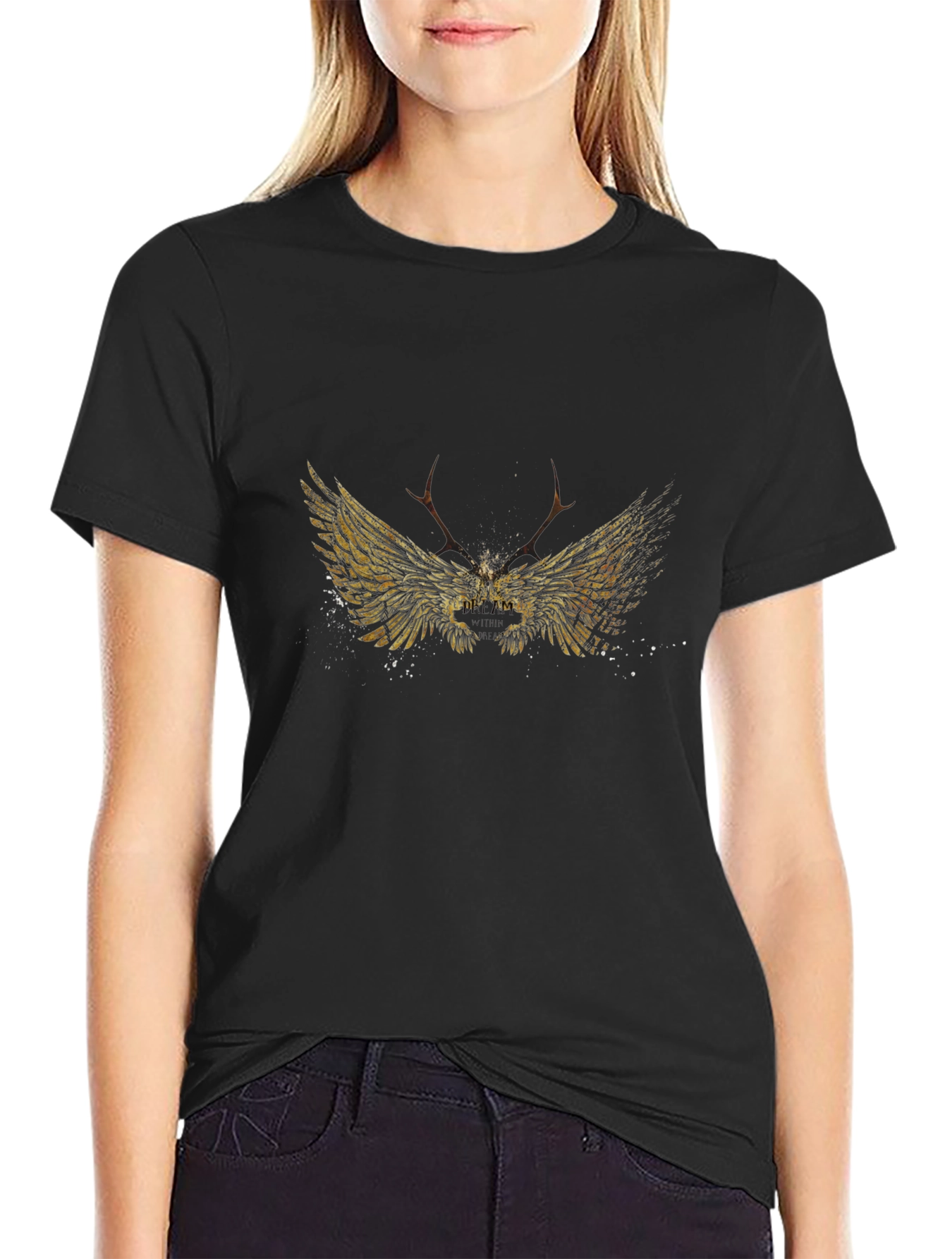 Winged Antler Black Tee