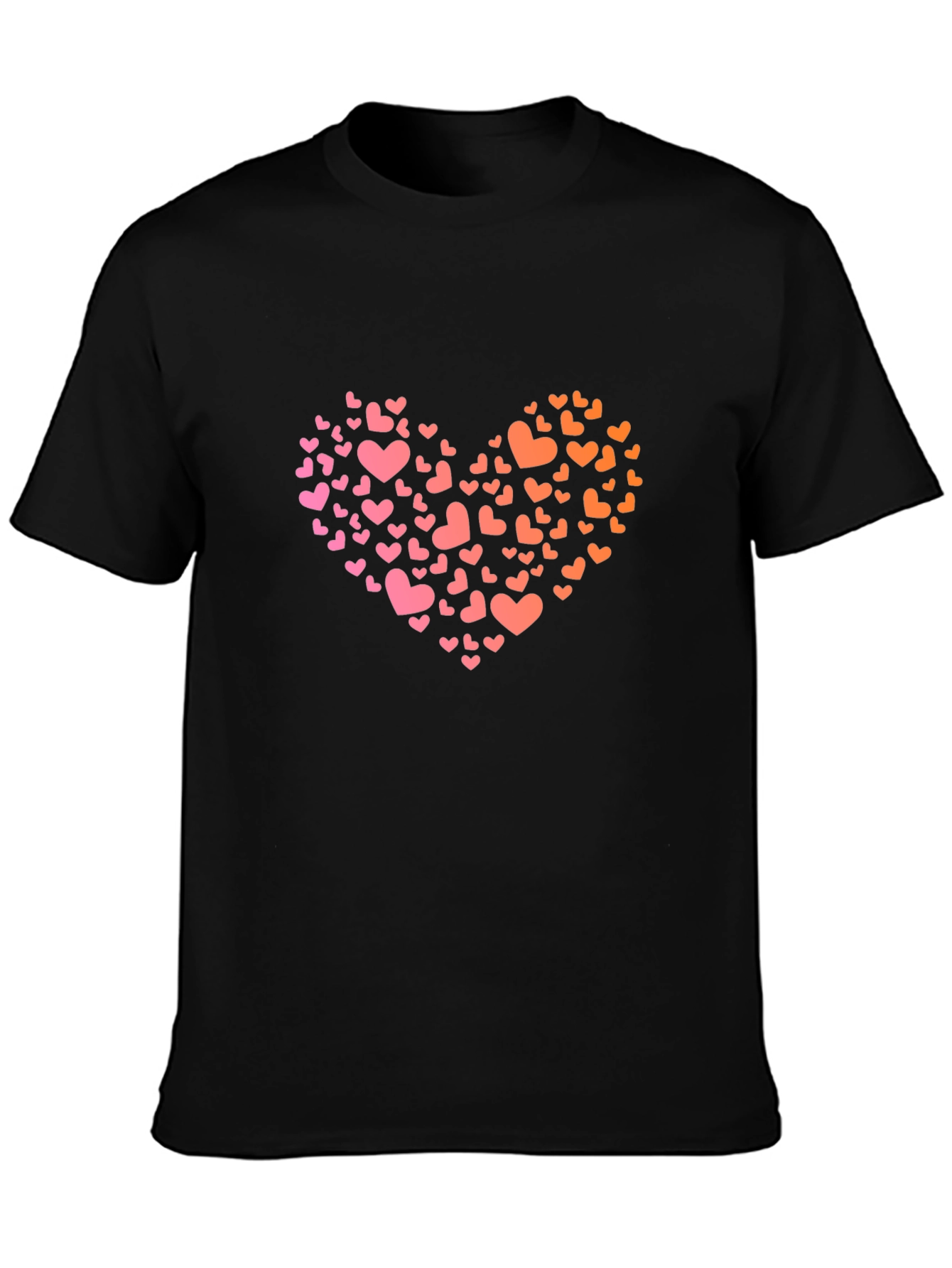 Heart Print Black Tee - Love & Style