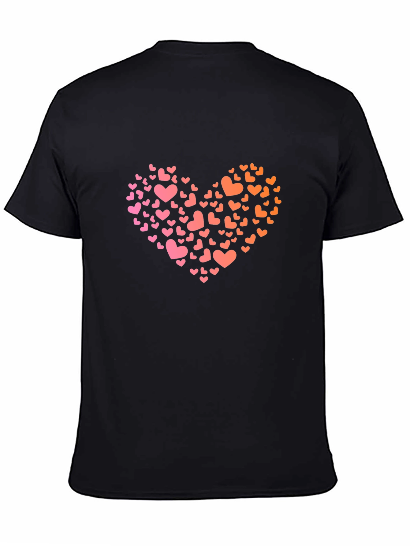 Heart Print Black Tee - Love & Style