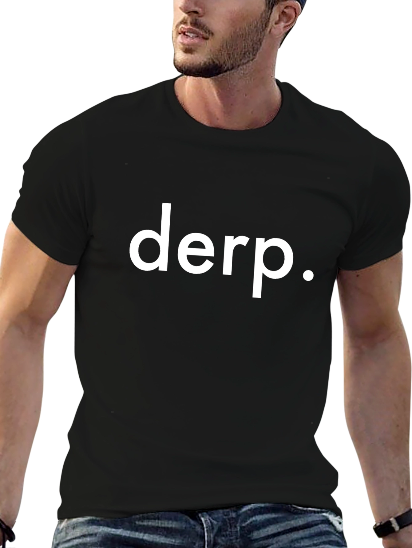 Derp Graphic T-Shirt - Black Crew Neck Tee