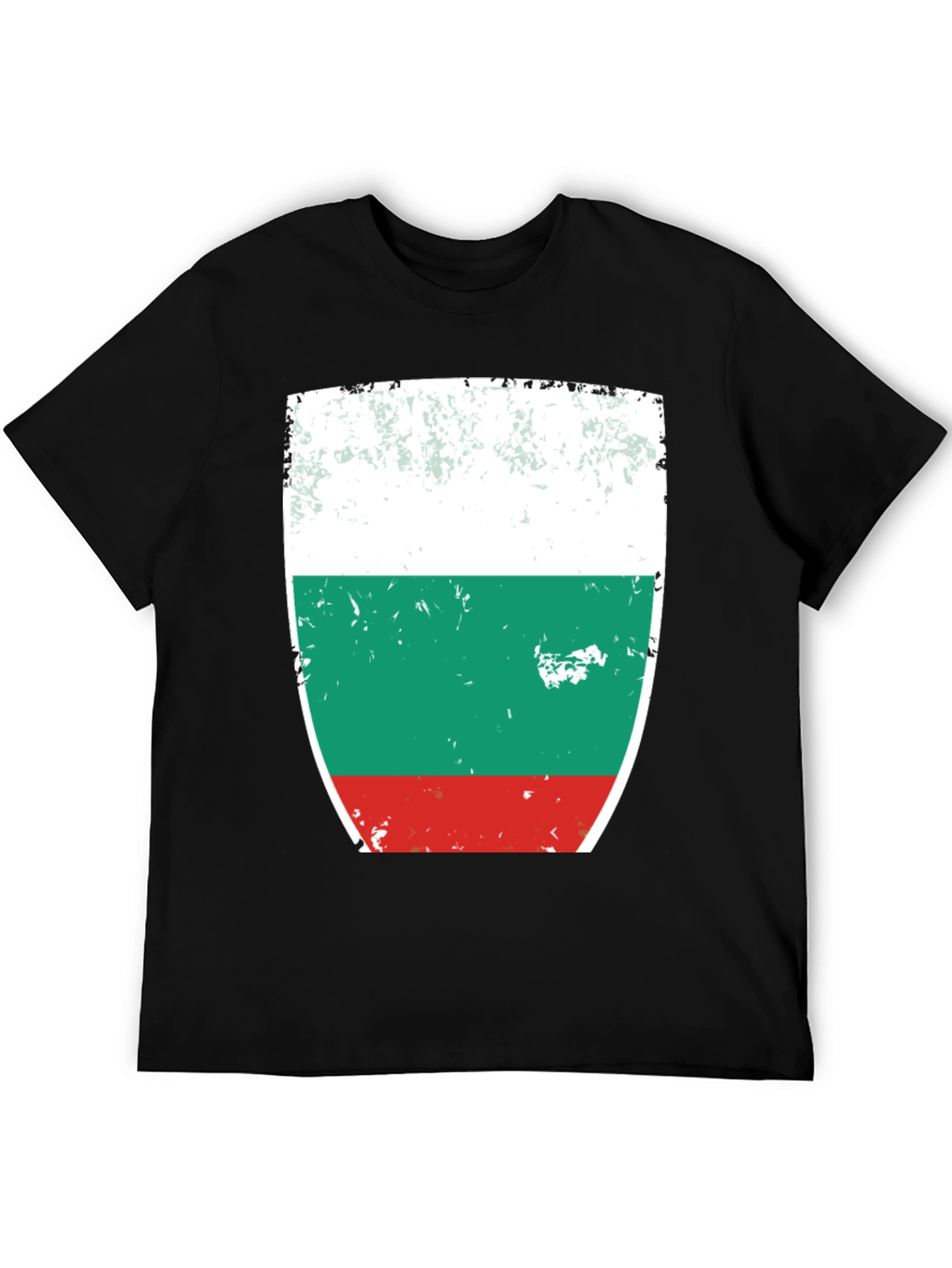 Bulgaria Flag T-Shirt Distressed Design Black