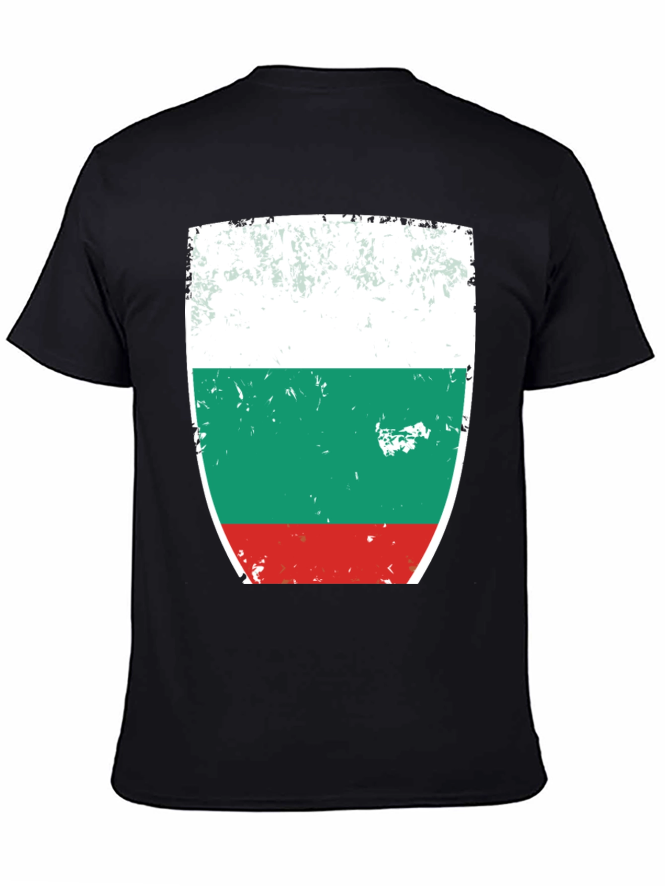 Bulgaria Flag T-Shirt Distressed Design Black
