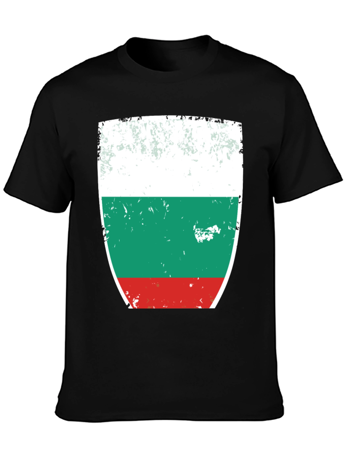 Bulgaria Flag T-Shirt Distressed Design Black